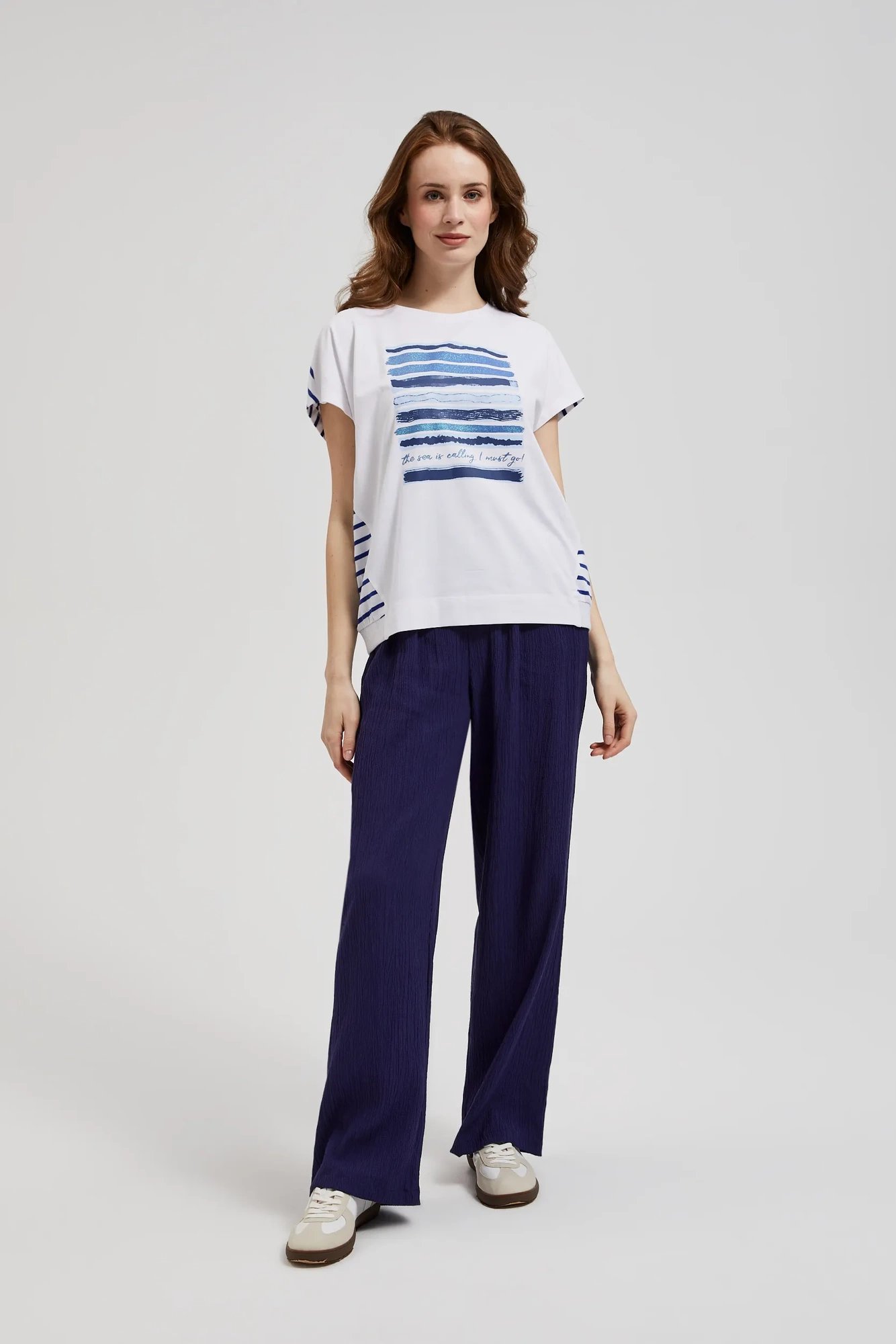 Women's T-shirt with MOODO print - white