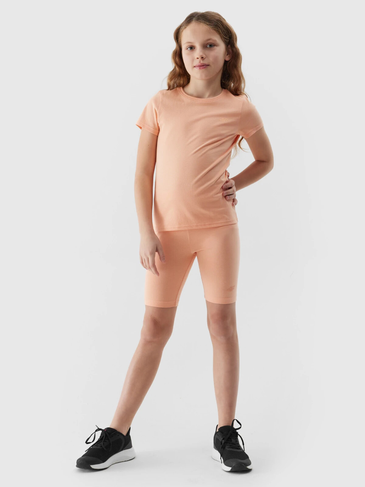 Girls' smooth T-shirt 4F - powder coral