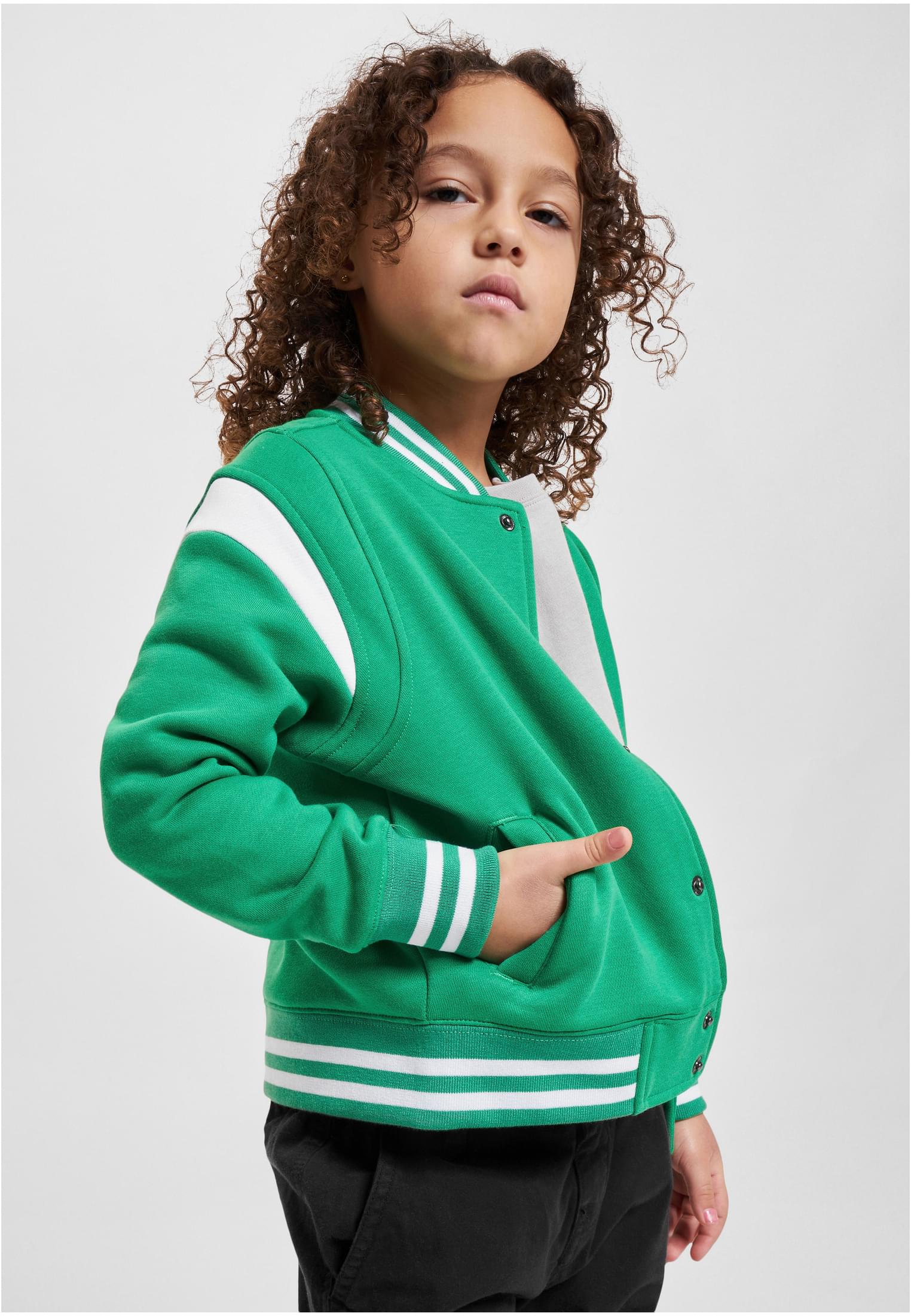 Boys Inset College Sweat Jacket Bodegagreen/bílá