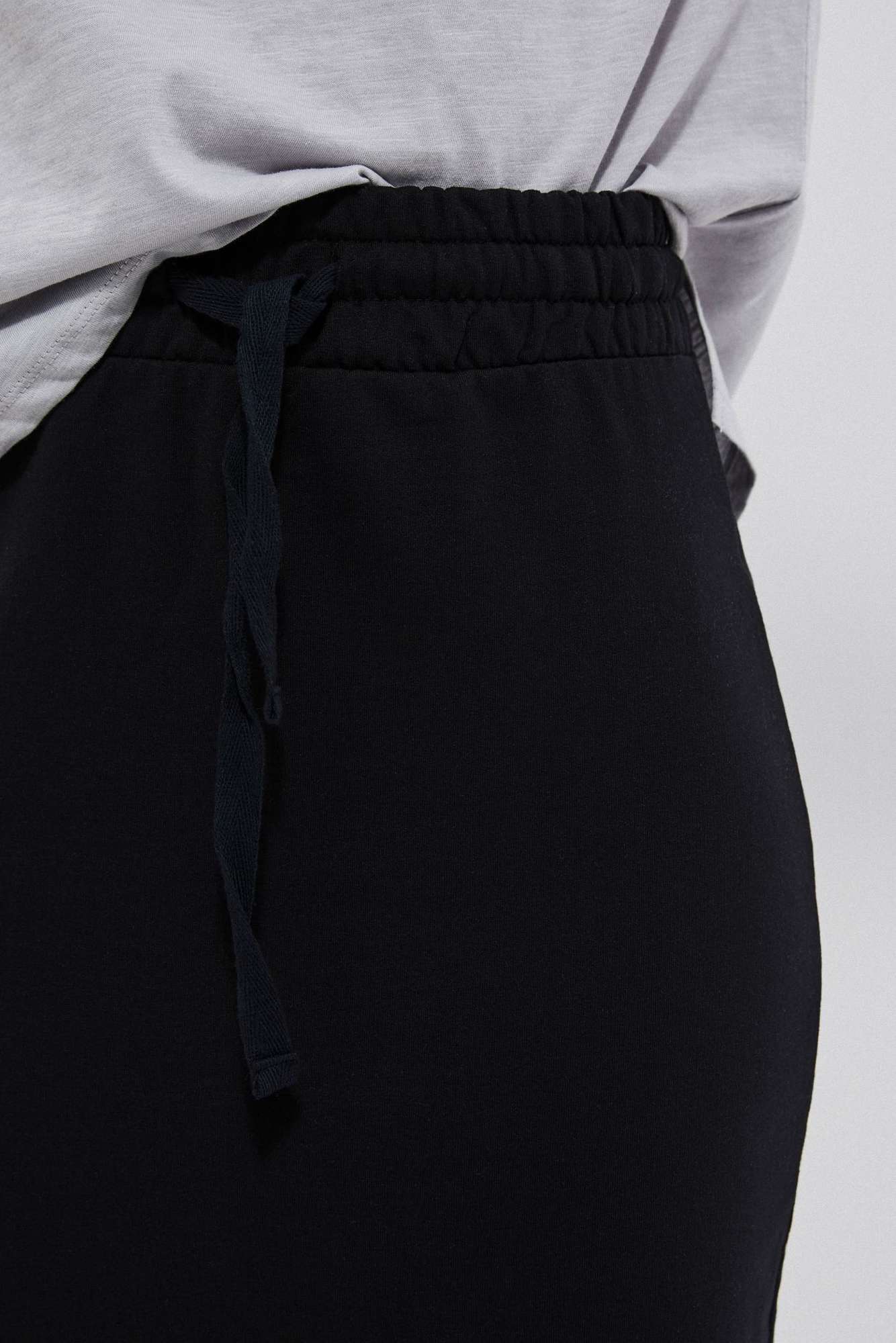 Sweatshirt knit skirt - black