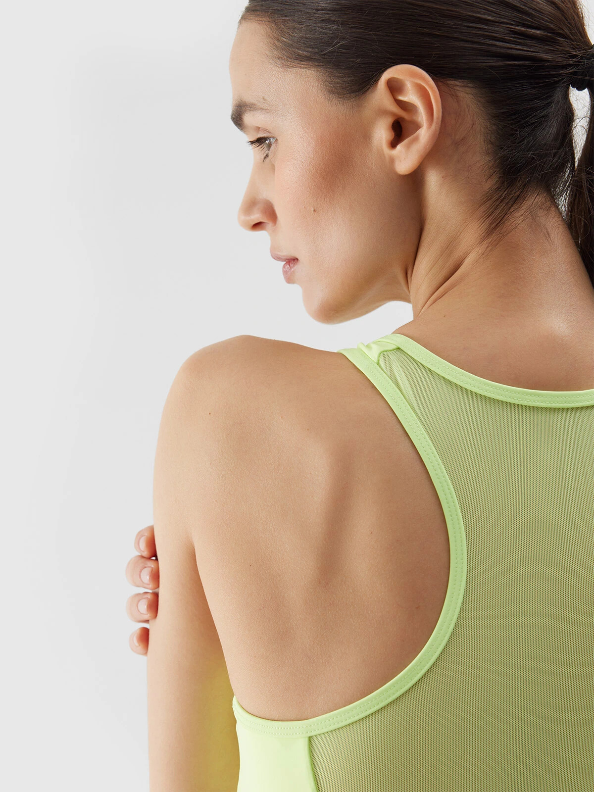 Women's Sports Bra with Low Support Made of 4F Recycled Materials - Lime