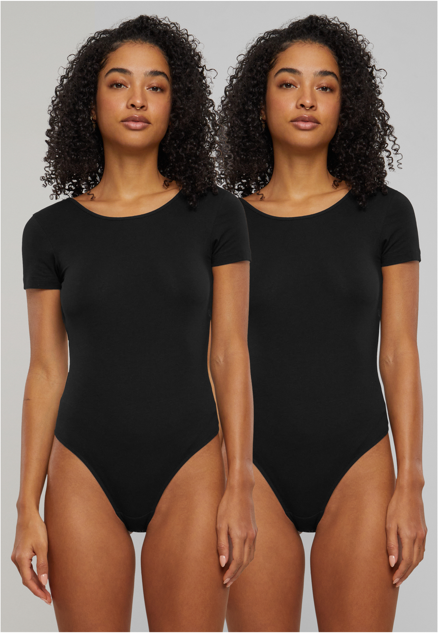 Womens Organic Stretch Jersey Body - 2-Pack Black+Black