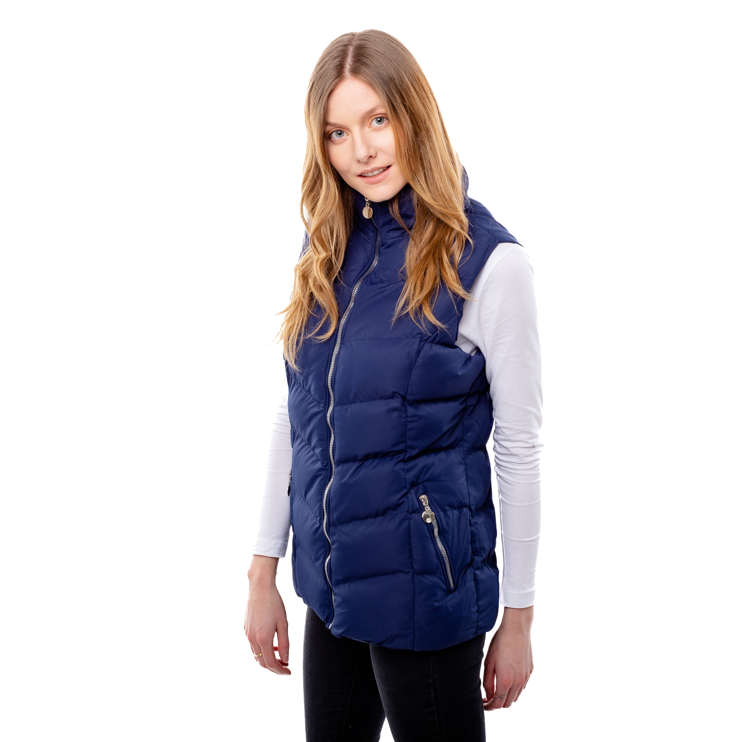 Women's quilted vest GLANO - dark blue