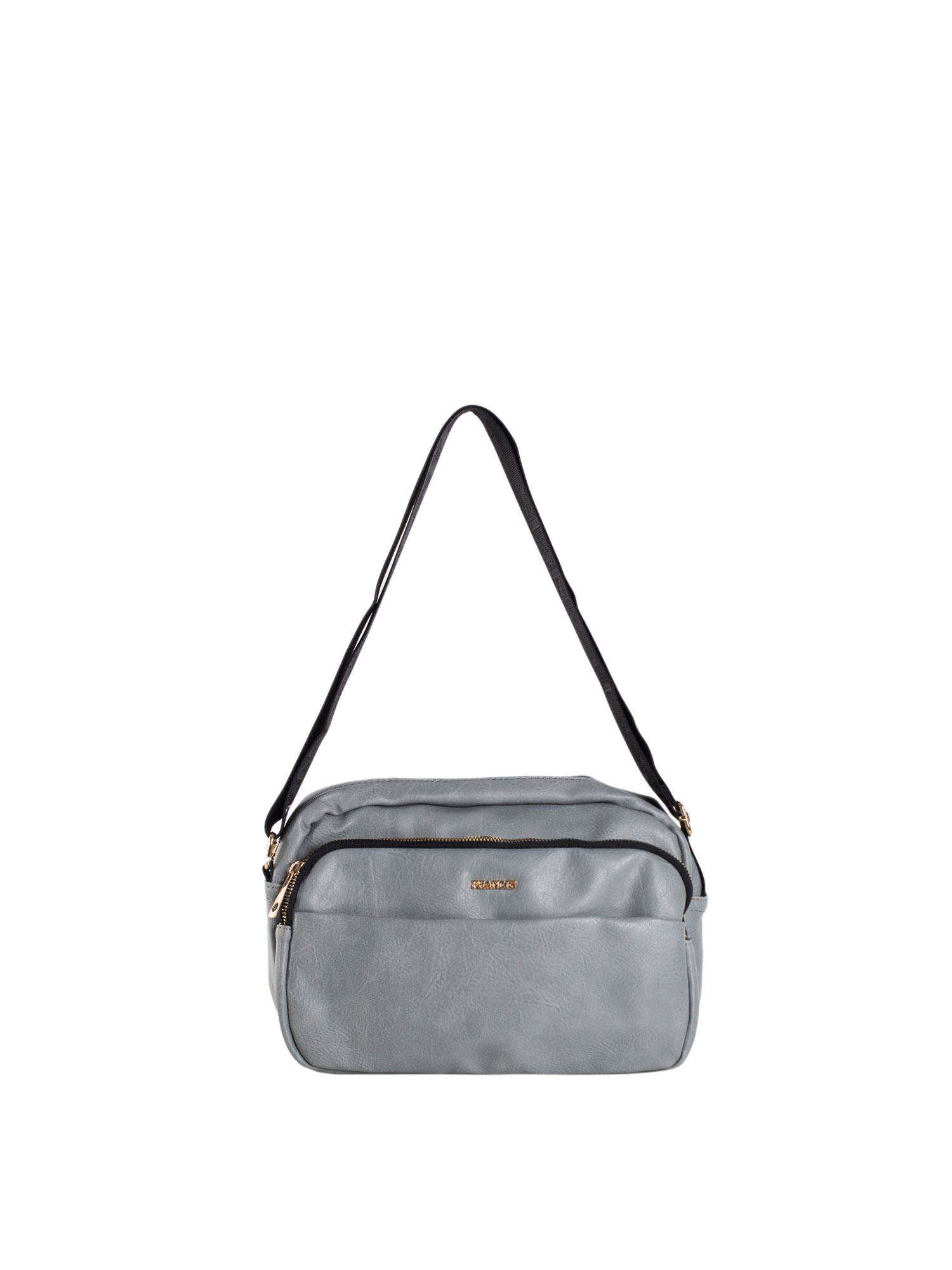 Grey women's messenger bag made of eco-leather
