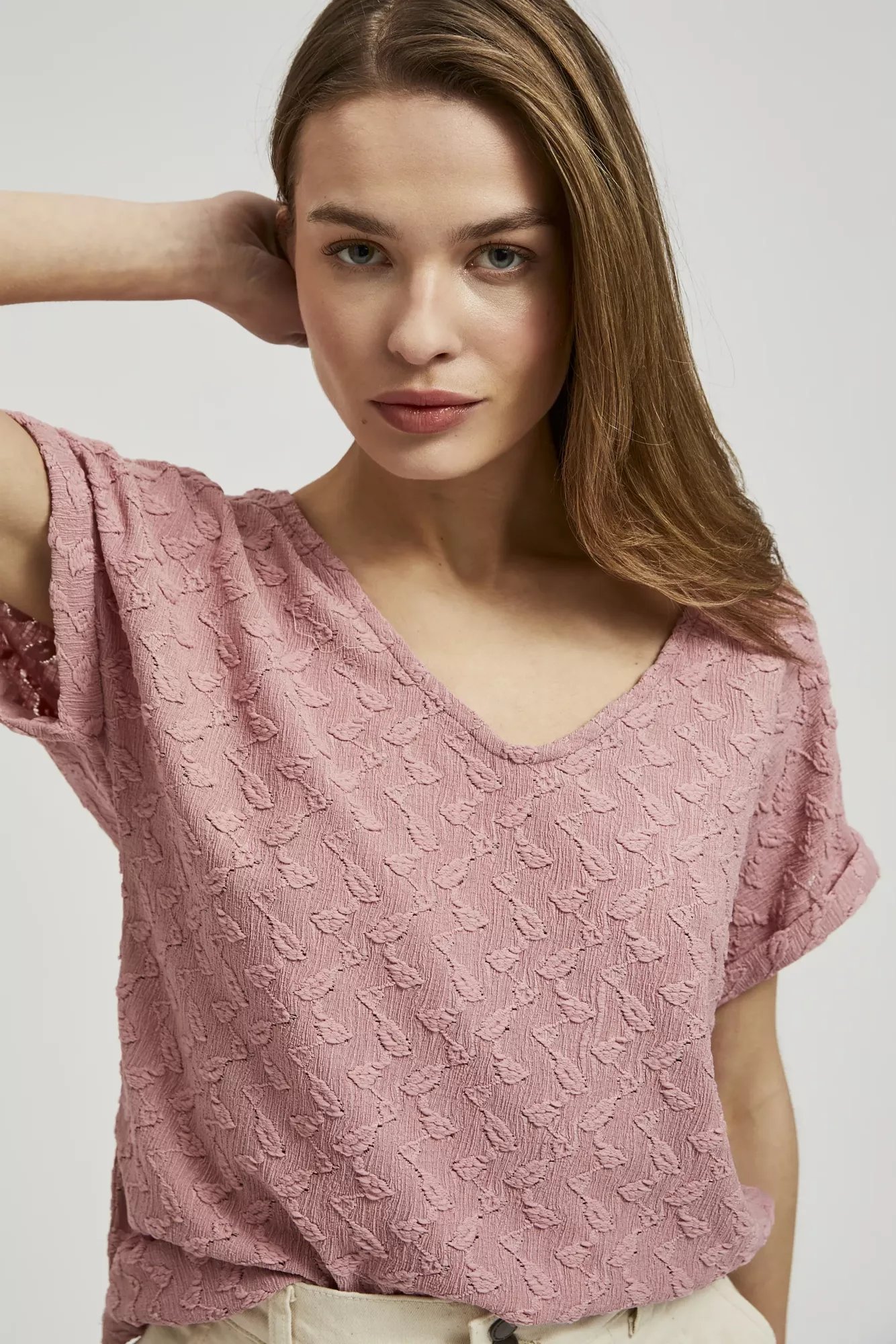 Women's T-shirt MOODO - powder pink