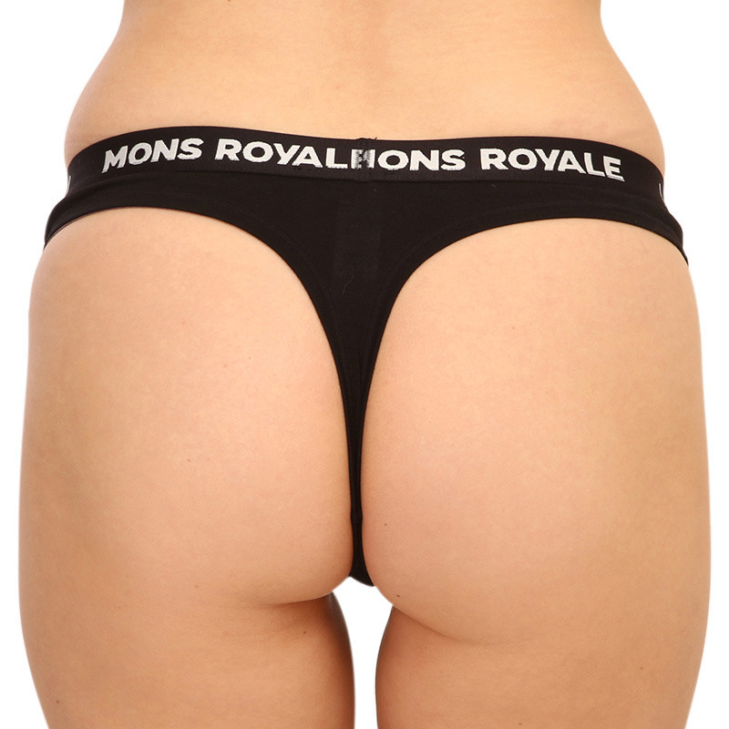 Women's thong Mons Royale merino black