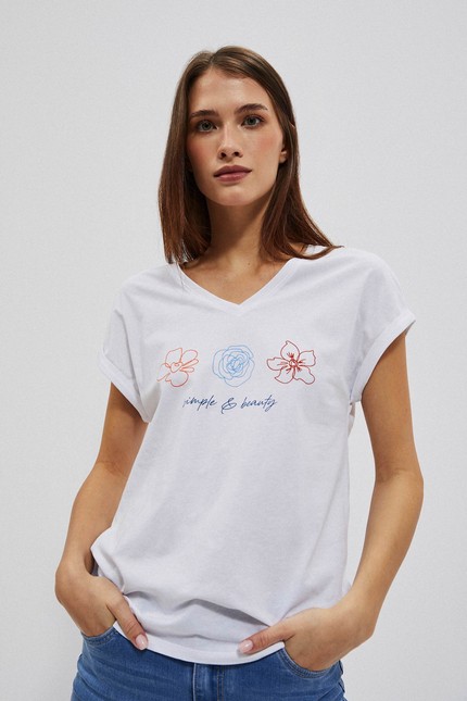 WOMEN'S T-SHIRT L-TS-4037 WHITE