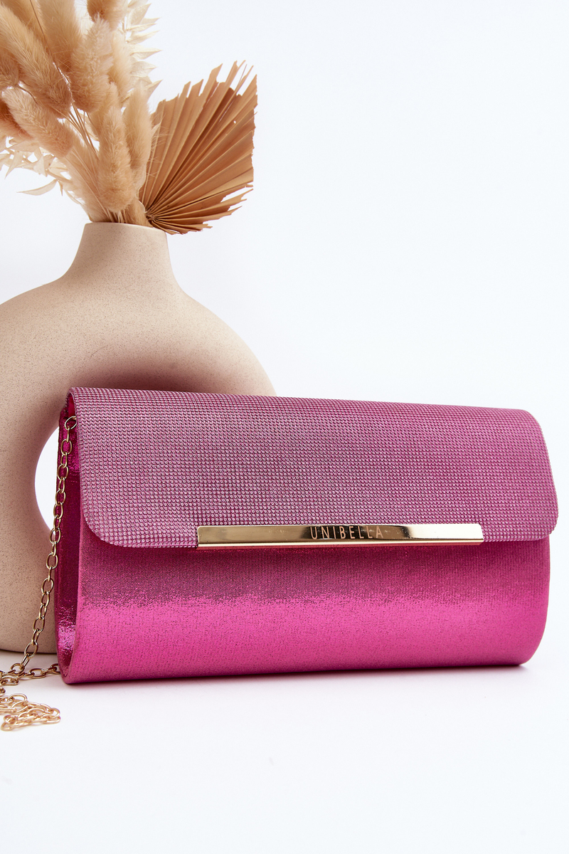 Pink Onelia clutch bag with chain