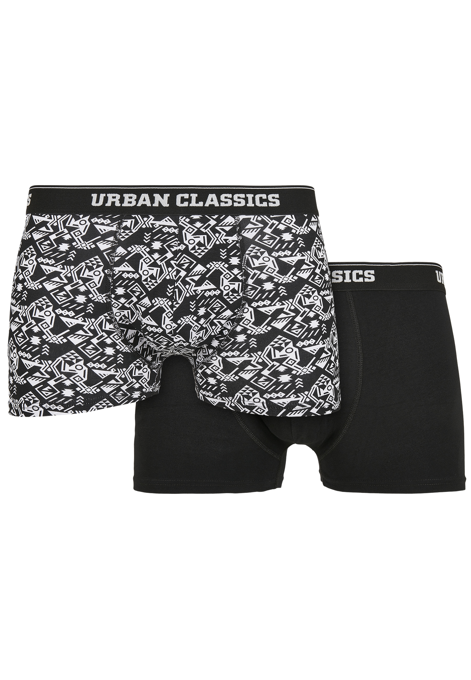 Organic Boxer Shorts 2-Pack Detail Aop+black