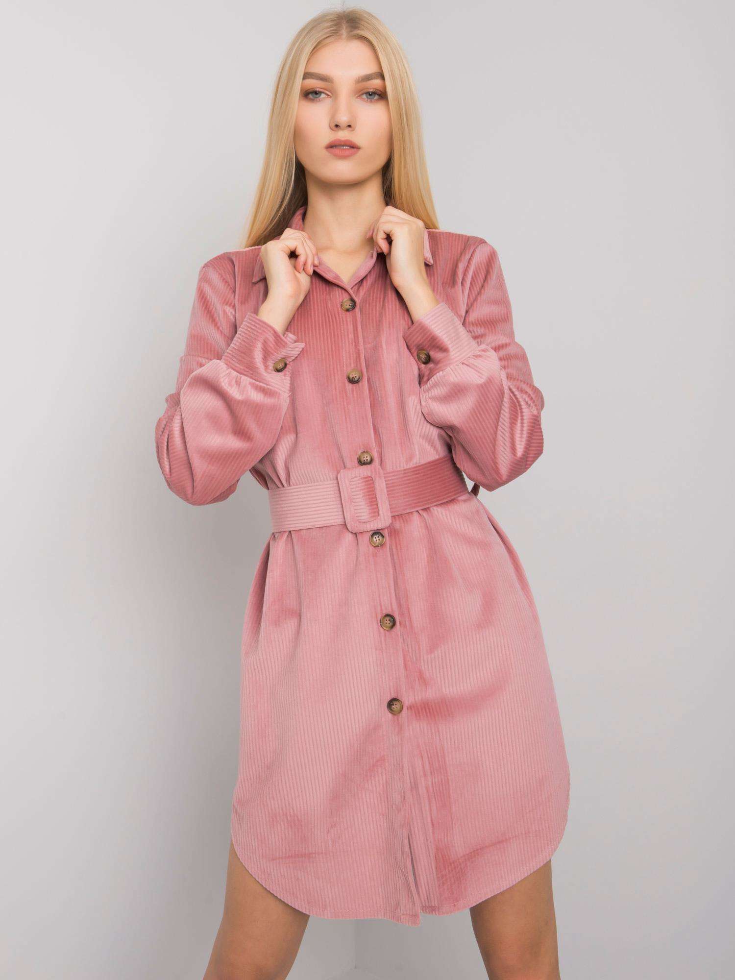 Dusty pink button dress