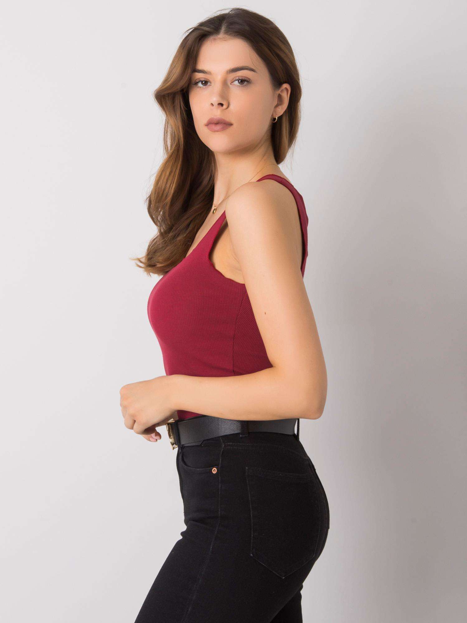 RUE PARIS Burgundia cu nervuri de top