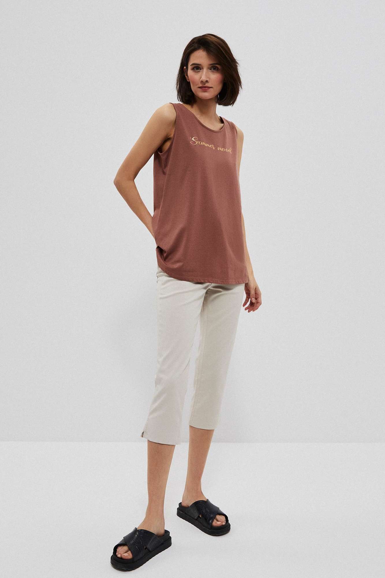 T-shirt with metallic print