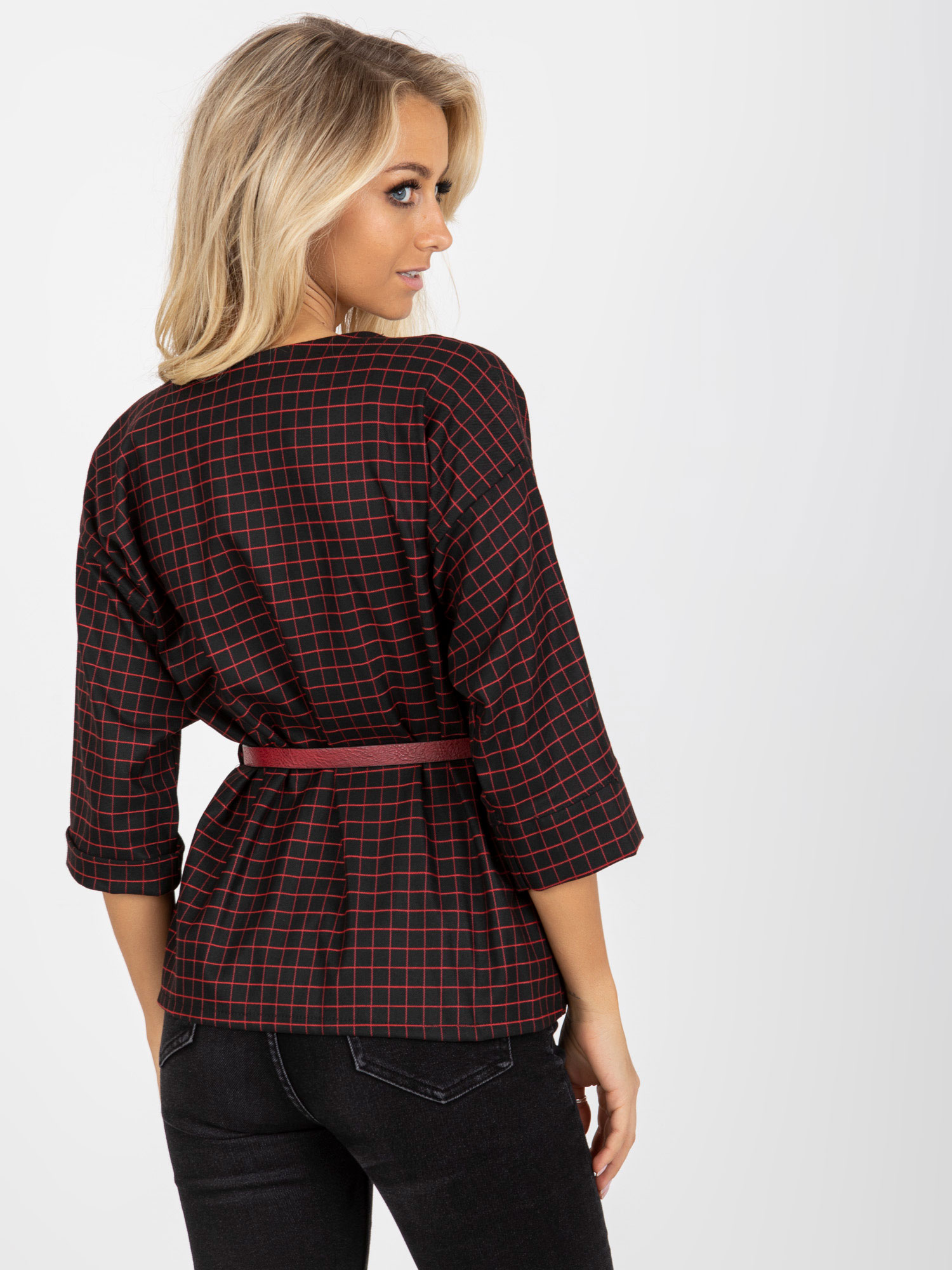 Black-red elegant cape with strap