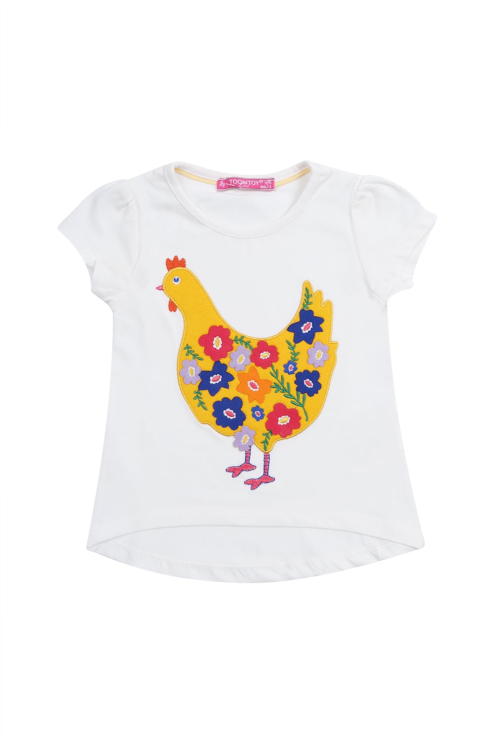 Cream blouse with hen
