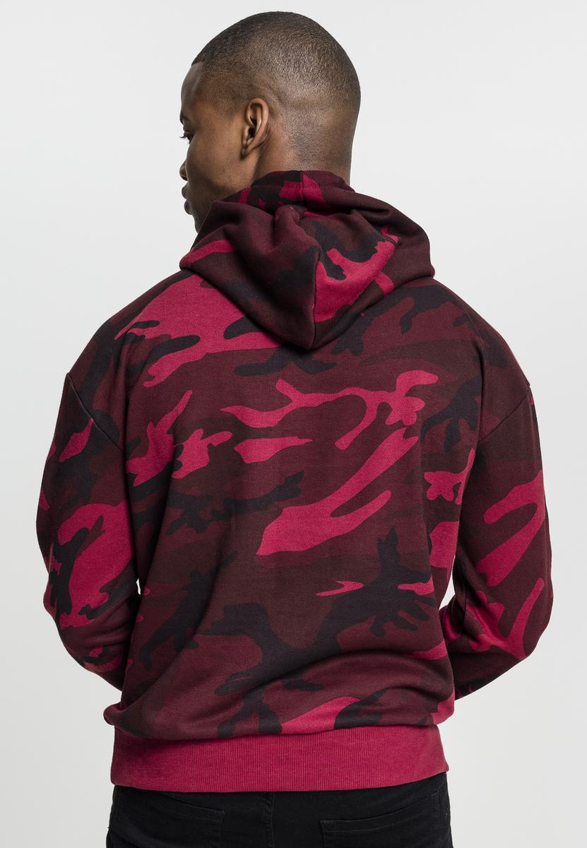 High Neck Camo Hoody Burgundy Camo