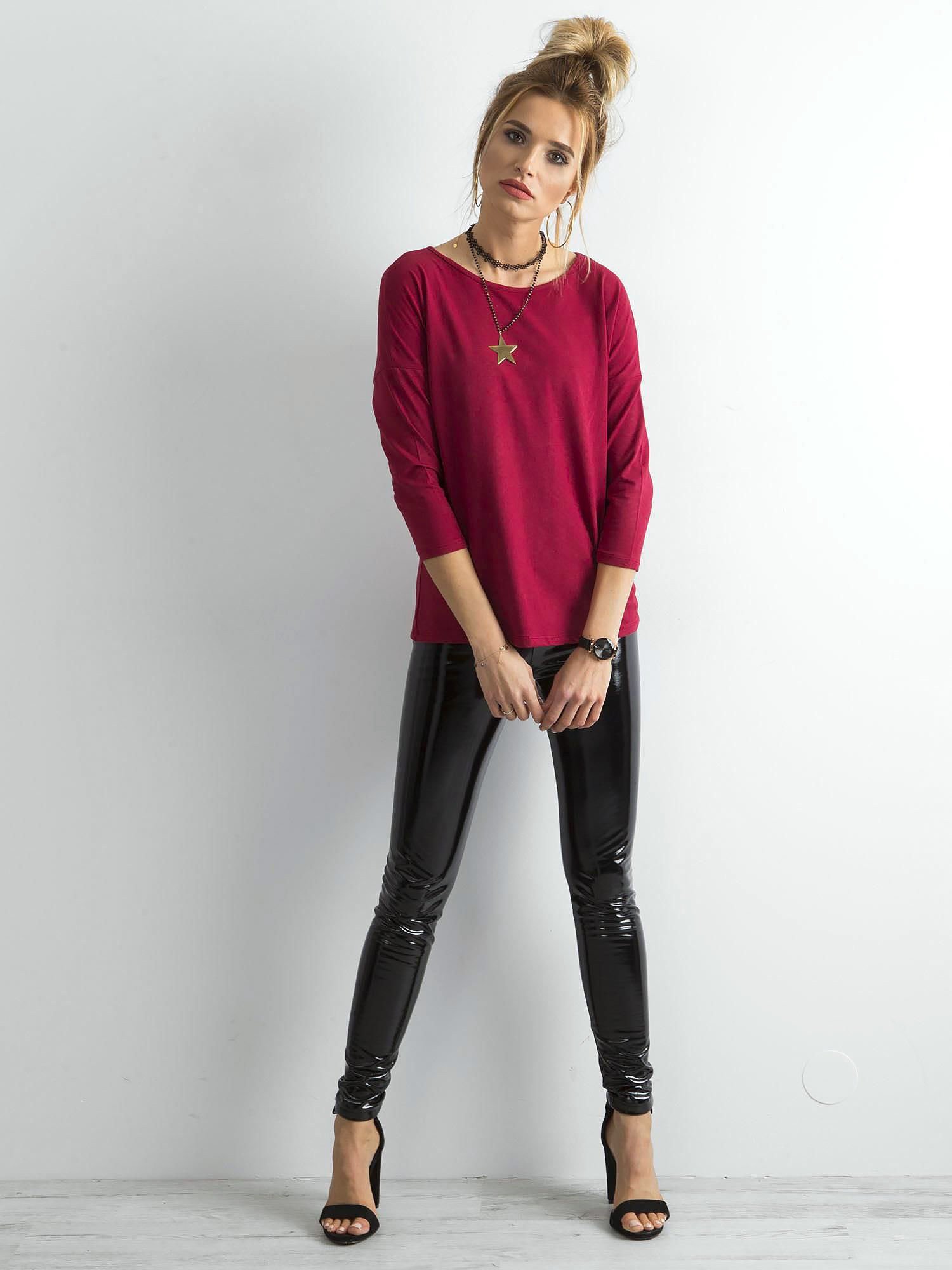 Bluza de baza cu maneci 3/4 burgundy