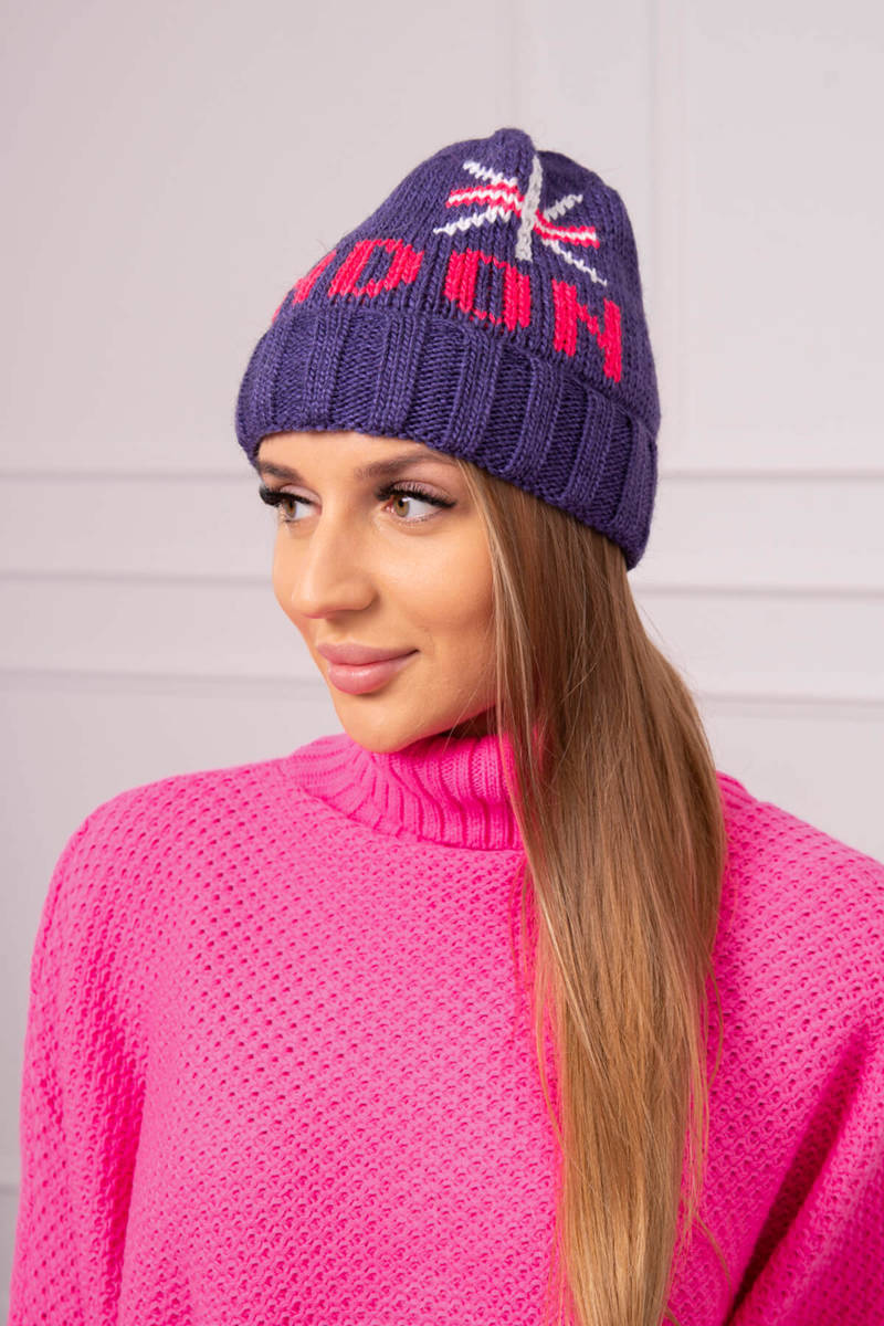 Ladies beanie London K385 dark purple