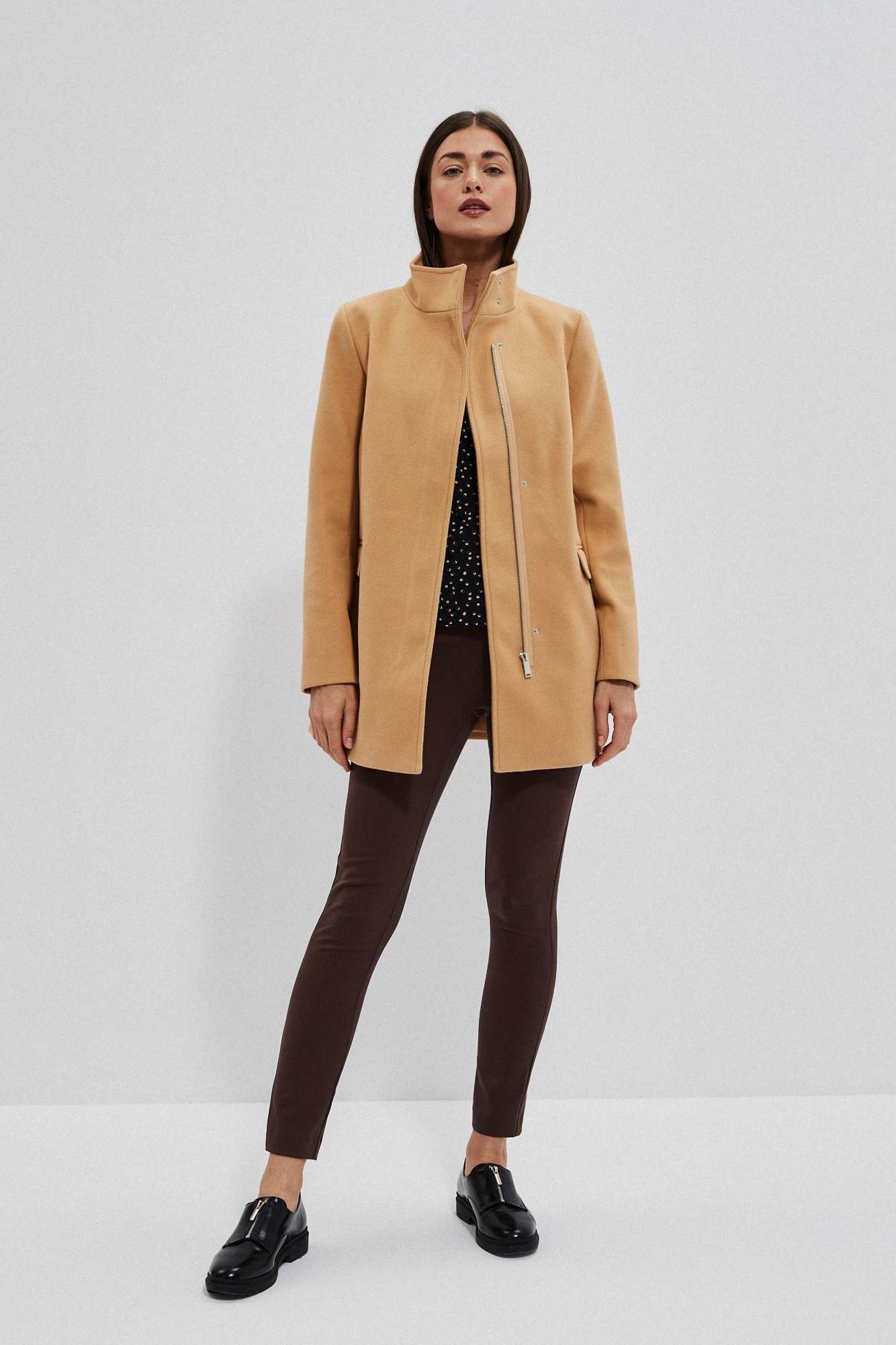 Palton dama Moodo Beige