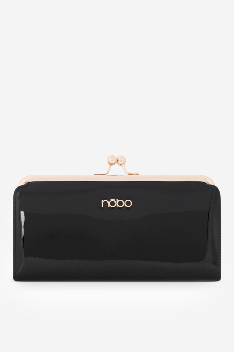 Nobo Large Women's Patent Wallet Black