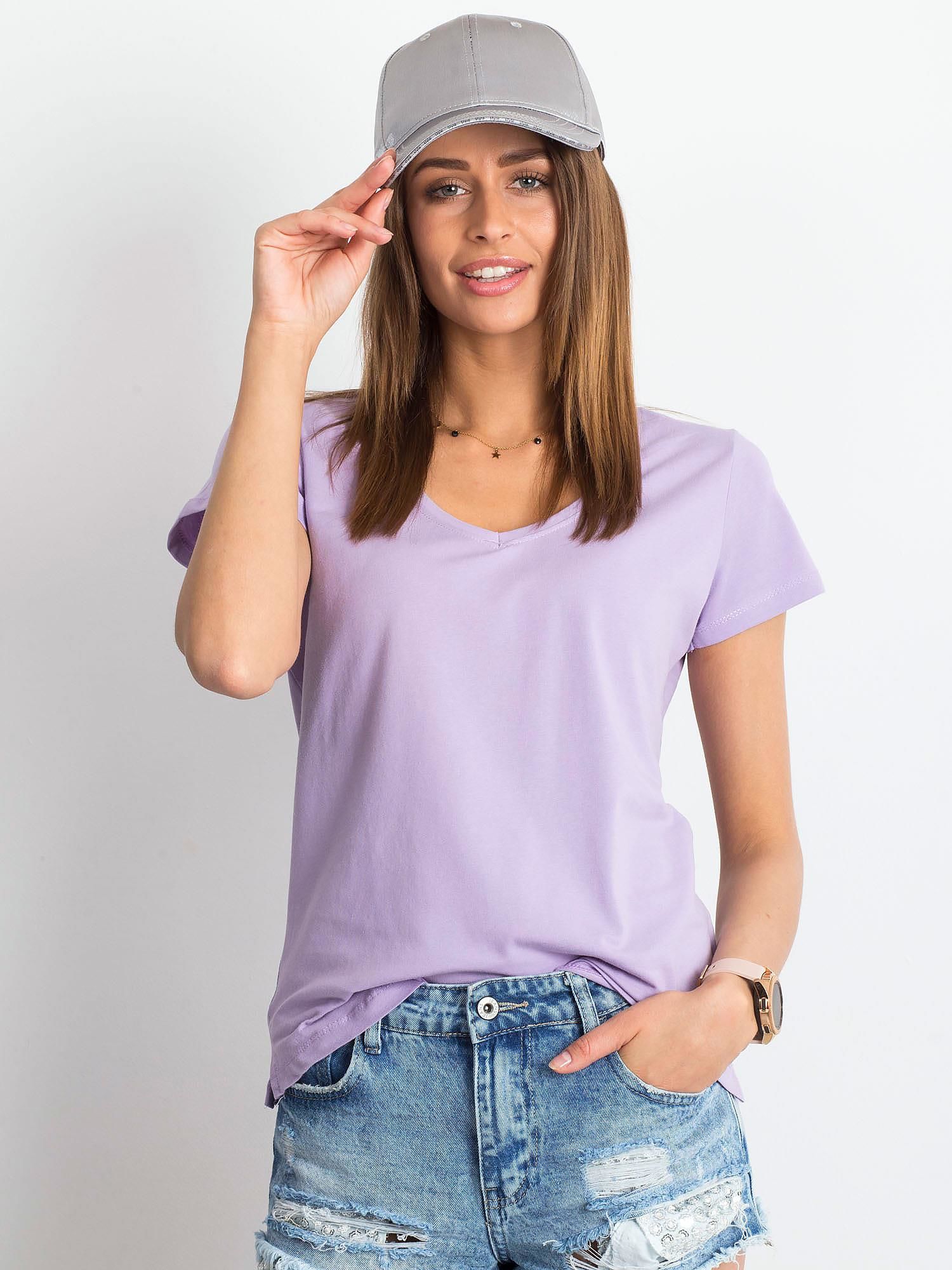 Light purple V-neck T-shirt