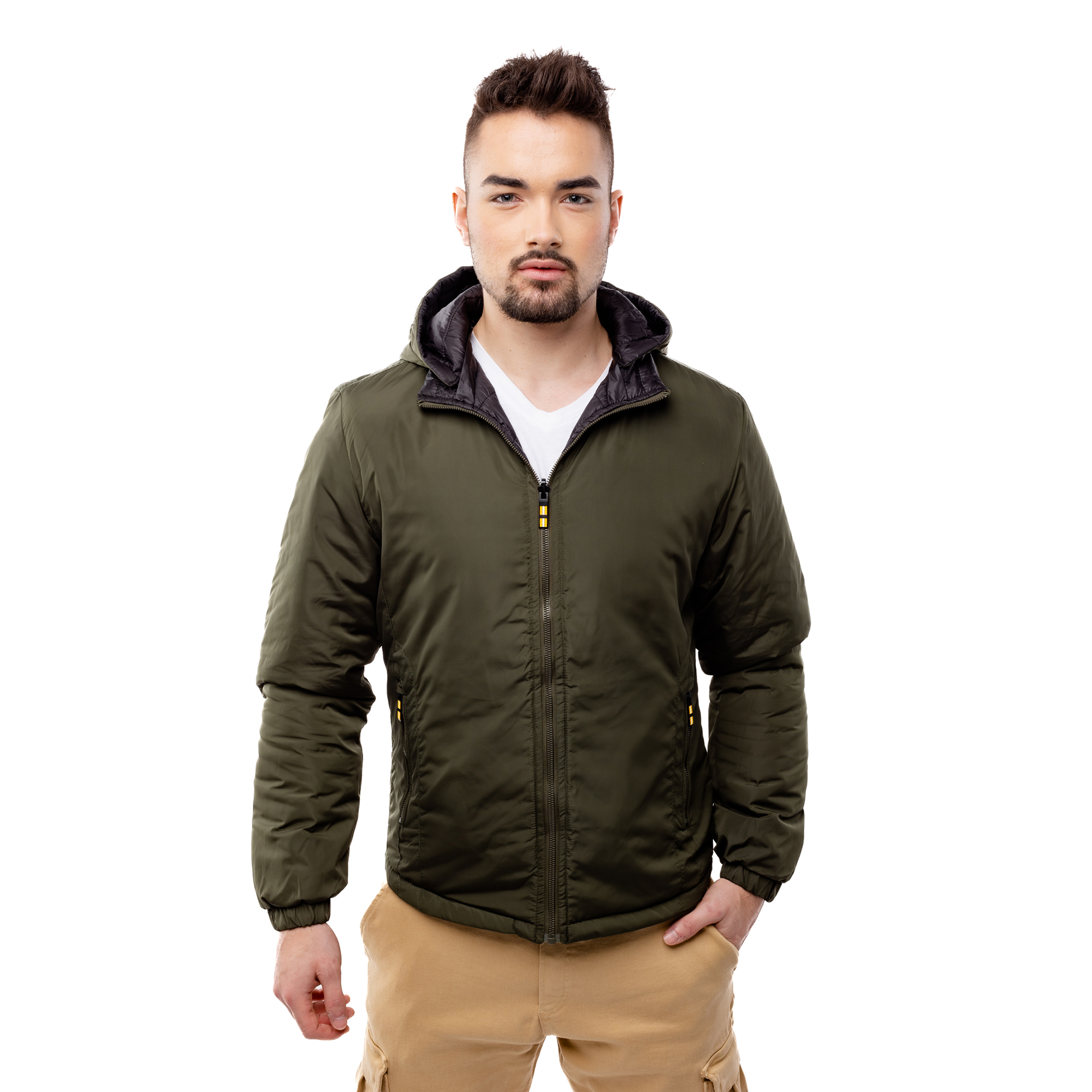Men's double-sided jacket GLANO - khaki