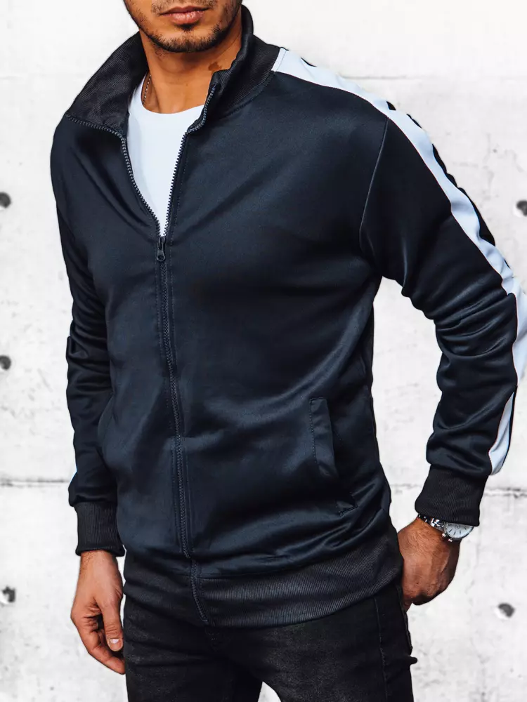 Dstreet Dark Blue Men's Zippered Sweatshirt
