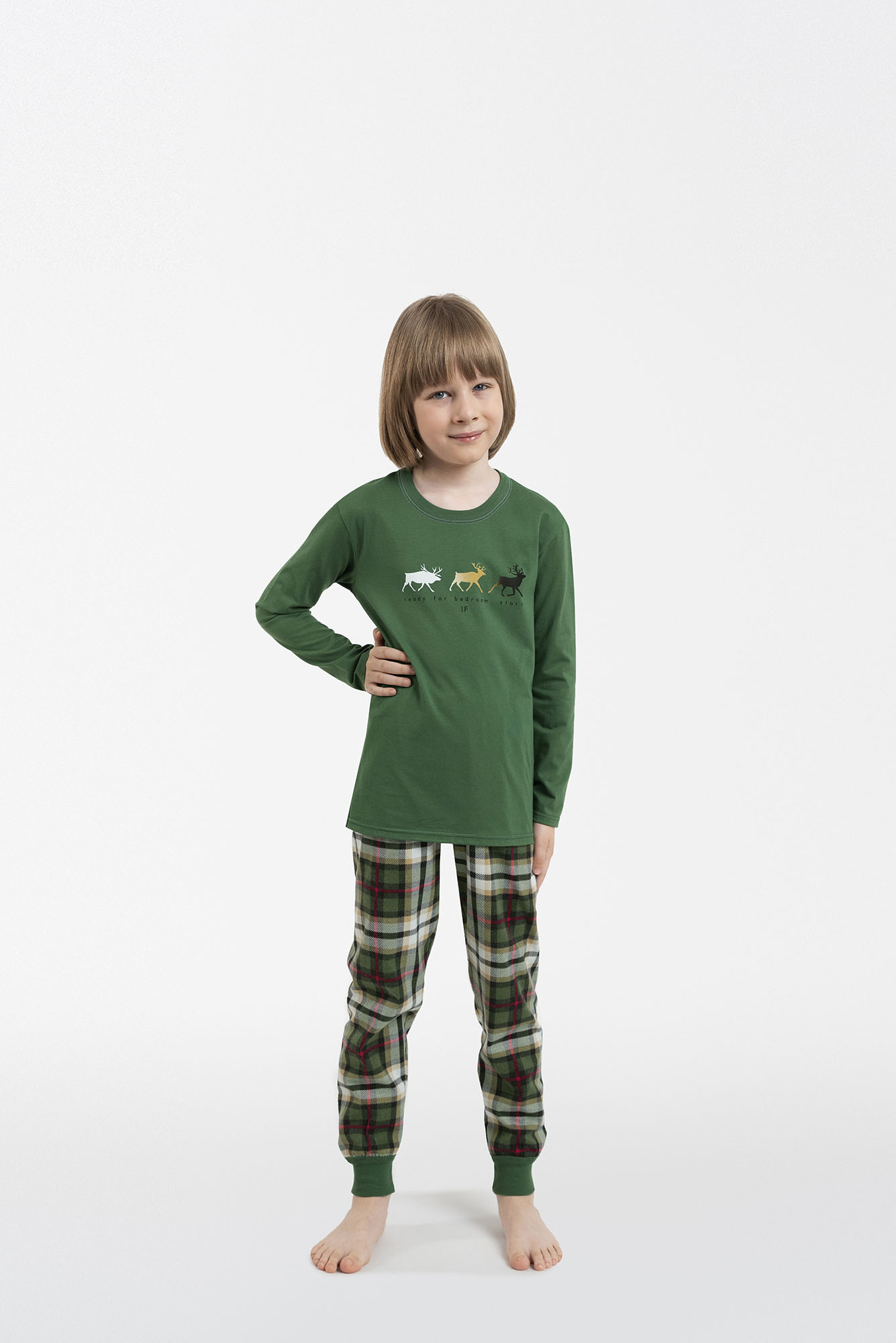Levně Chlapecké pyžamo Seward, dlouhý rukáv, dlouhé nohavice - zelená/potisk