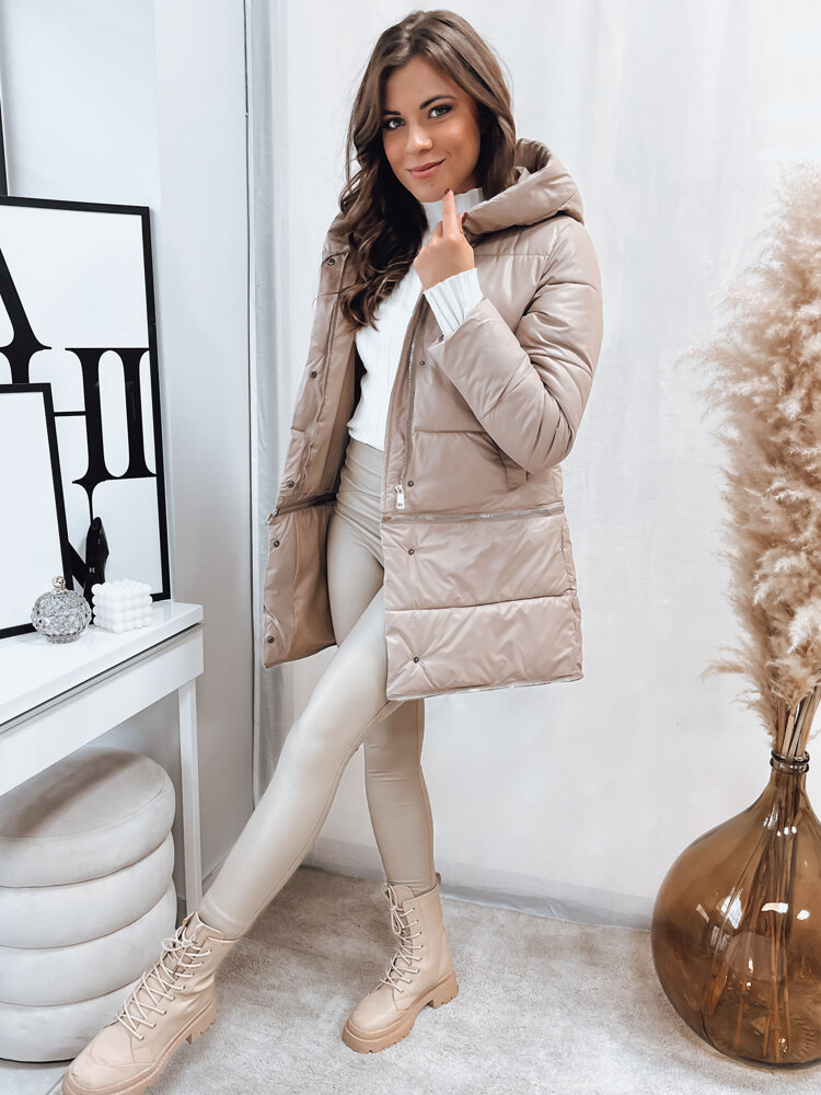 Women's Quilted Winter Jacket TARO Beige Dstreet