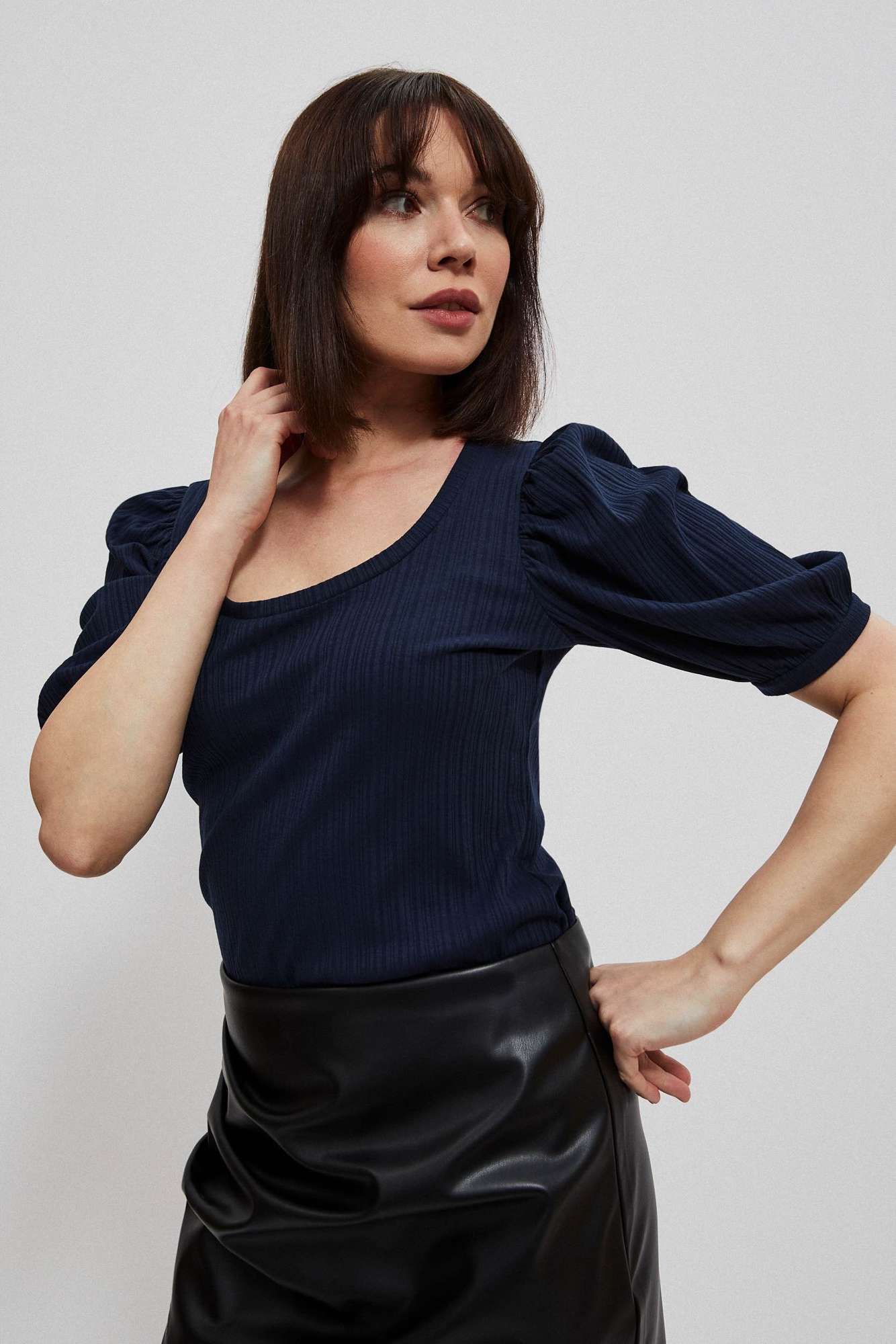 Blouse with puff sleeves