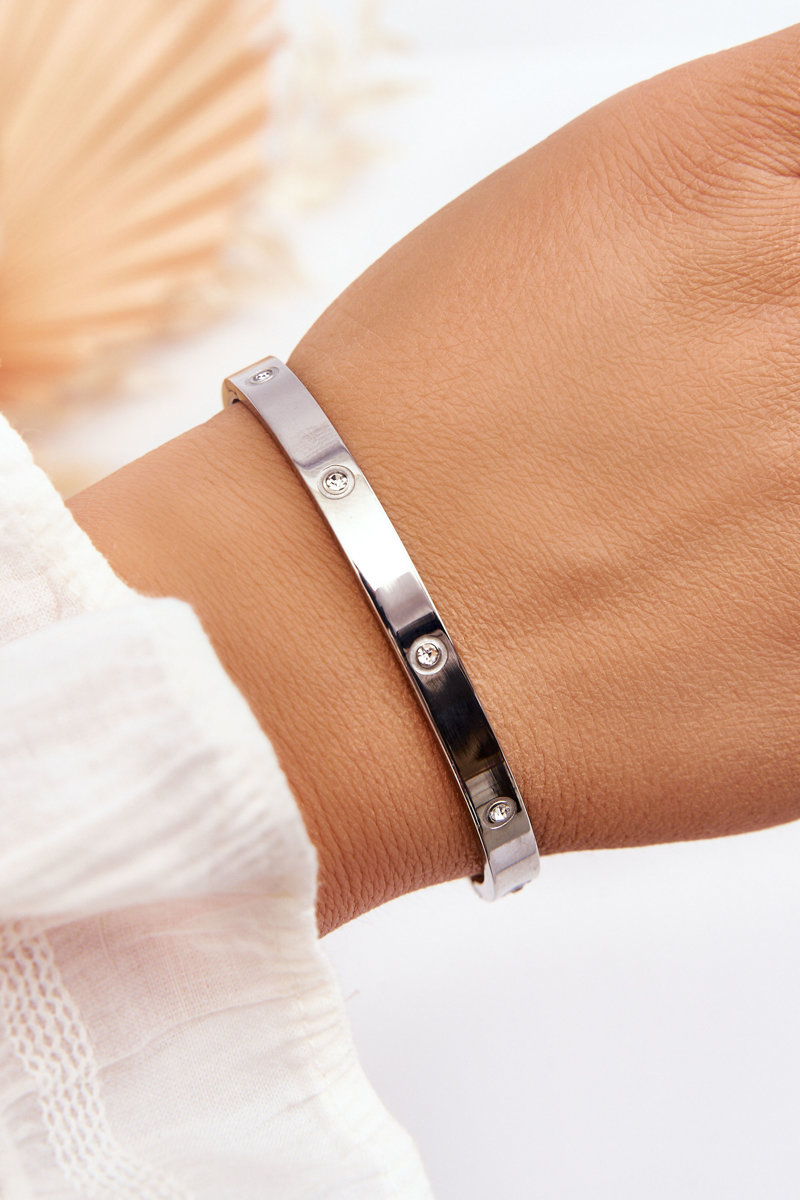 Steel bracelet with cubic zirconia silver Lauren