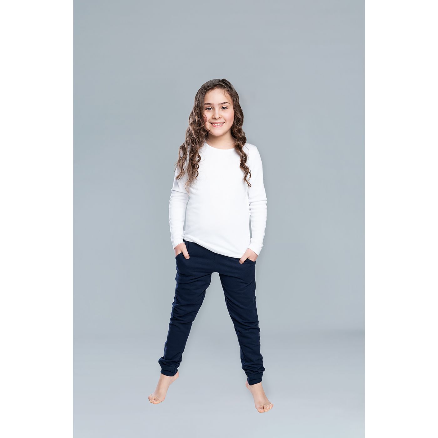 Dívčí tričko s dlouhým rukávem Tosia - bílé