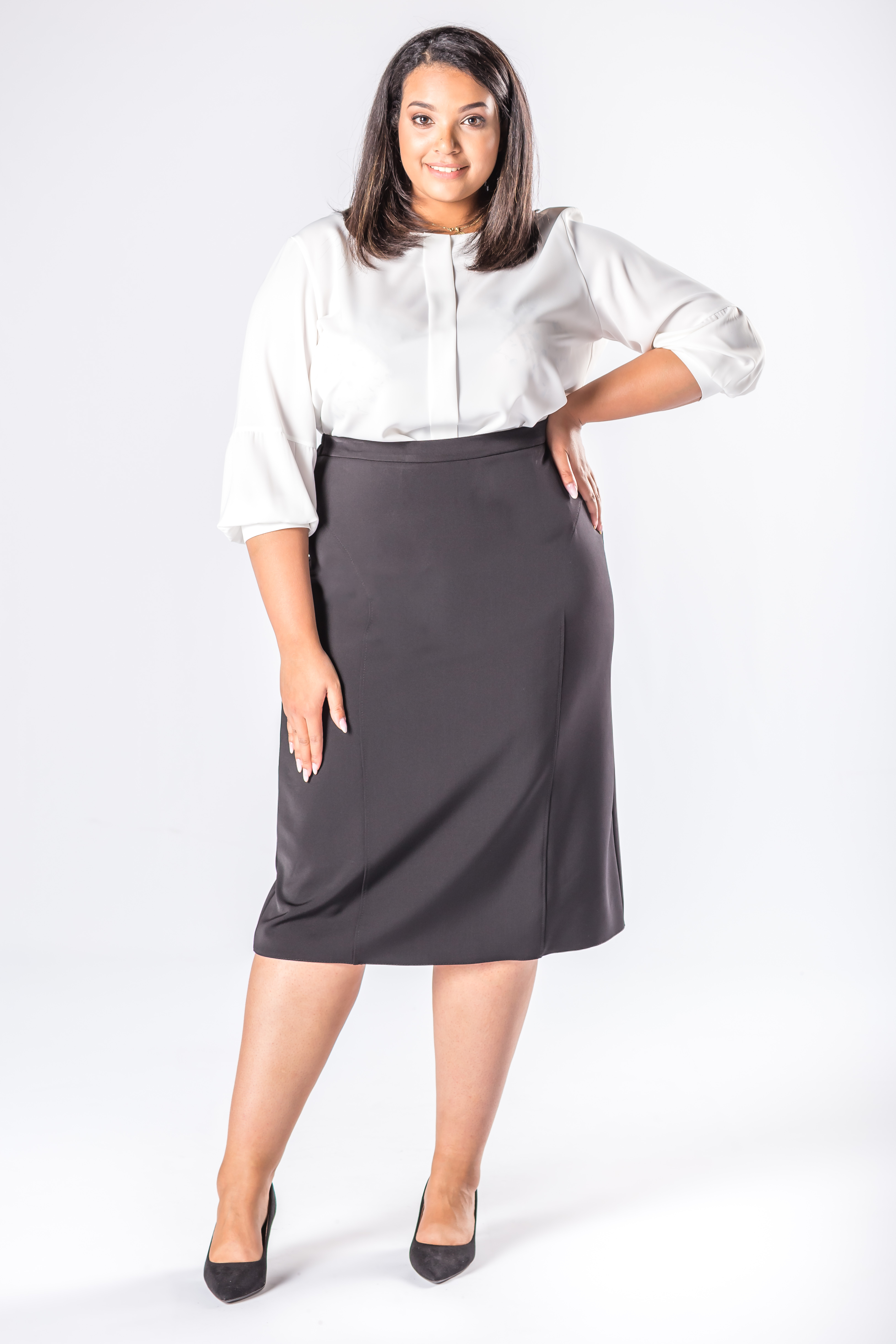 Pencil Skirt With Decorative Stitching