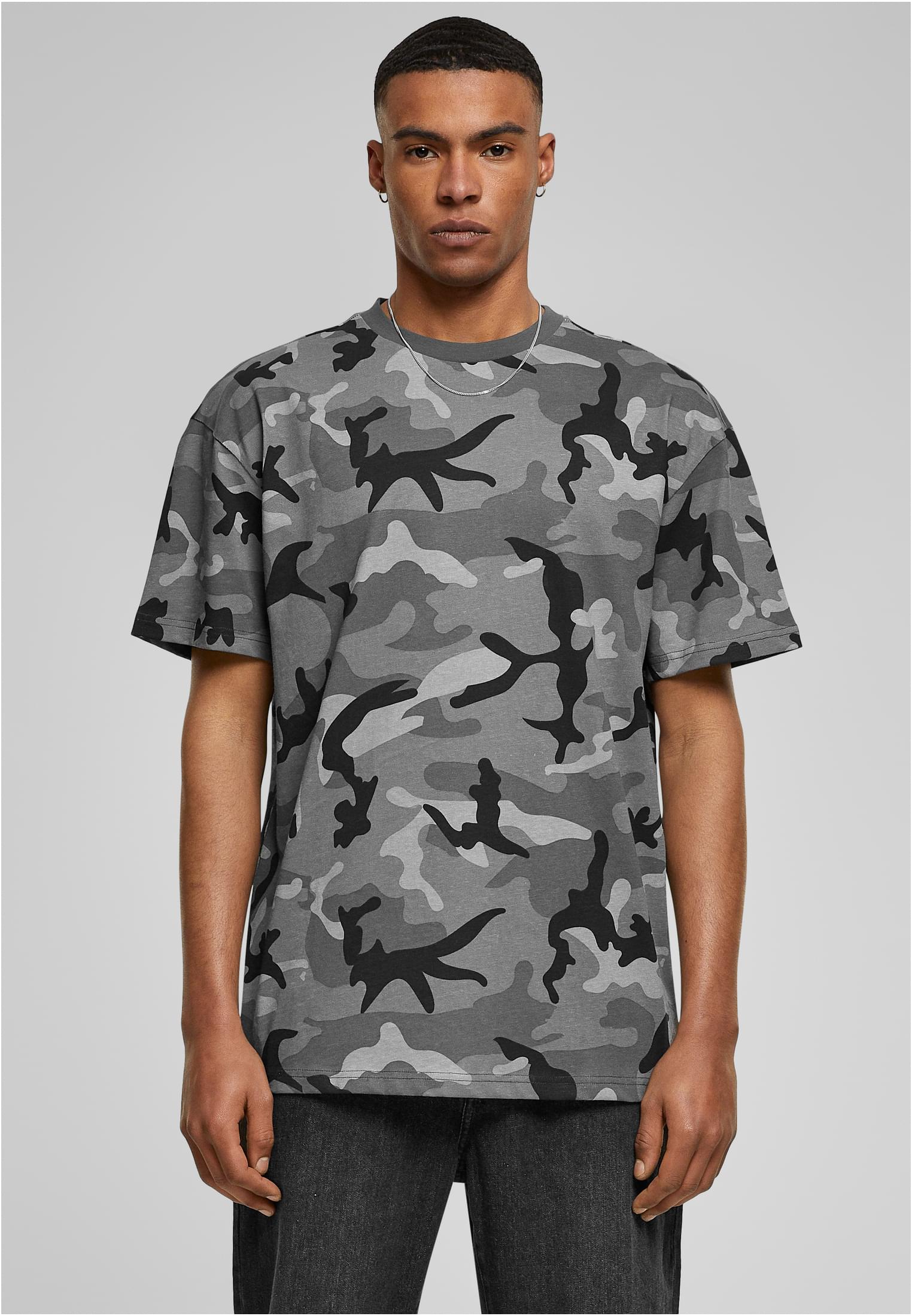 Pánské Tričko Heavy Oversized Camo Tee Tmavá Maskáčová