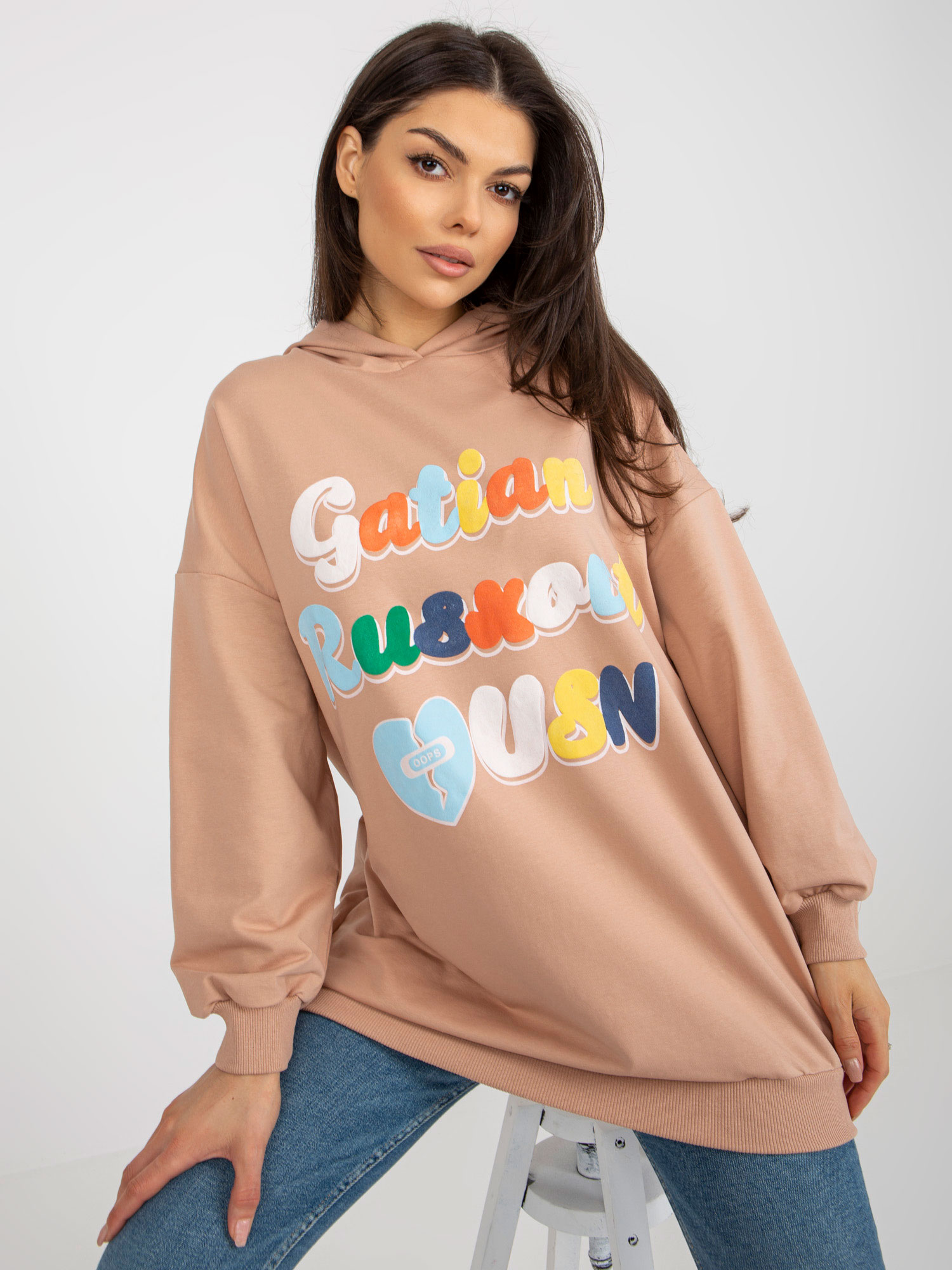 Sweatshirt With Large Print Camel