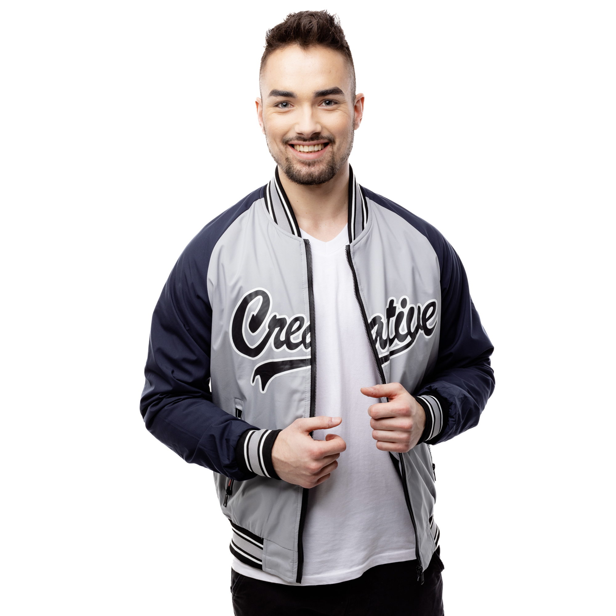 Men Baseball Jacket GLANO - gray