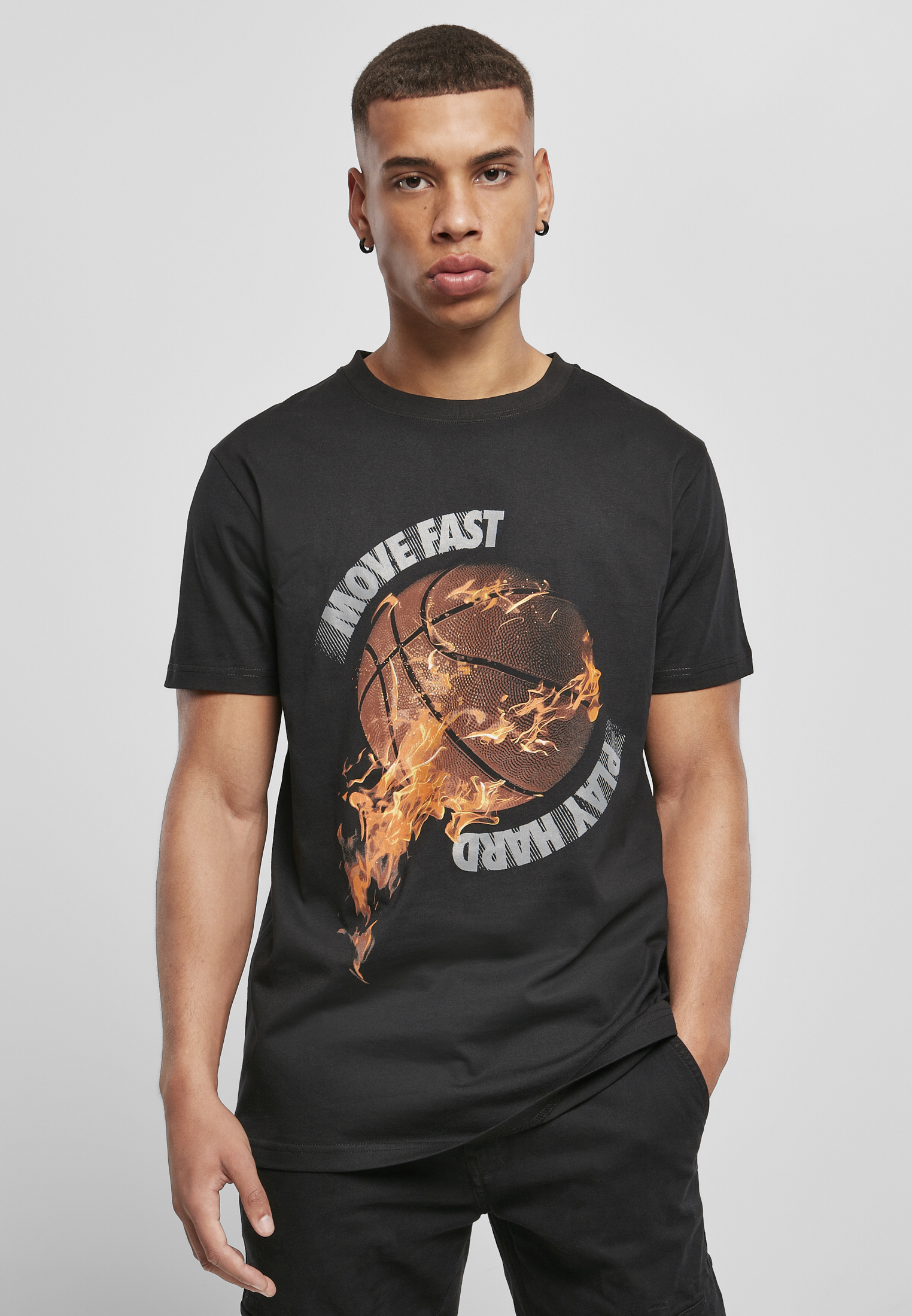 Burning BBball Tee Black