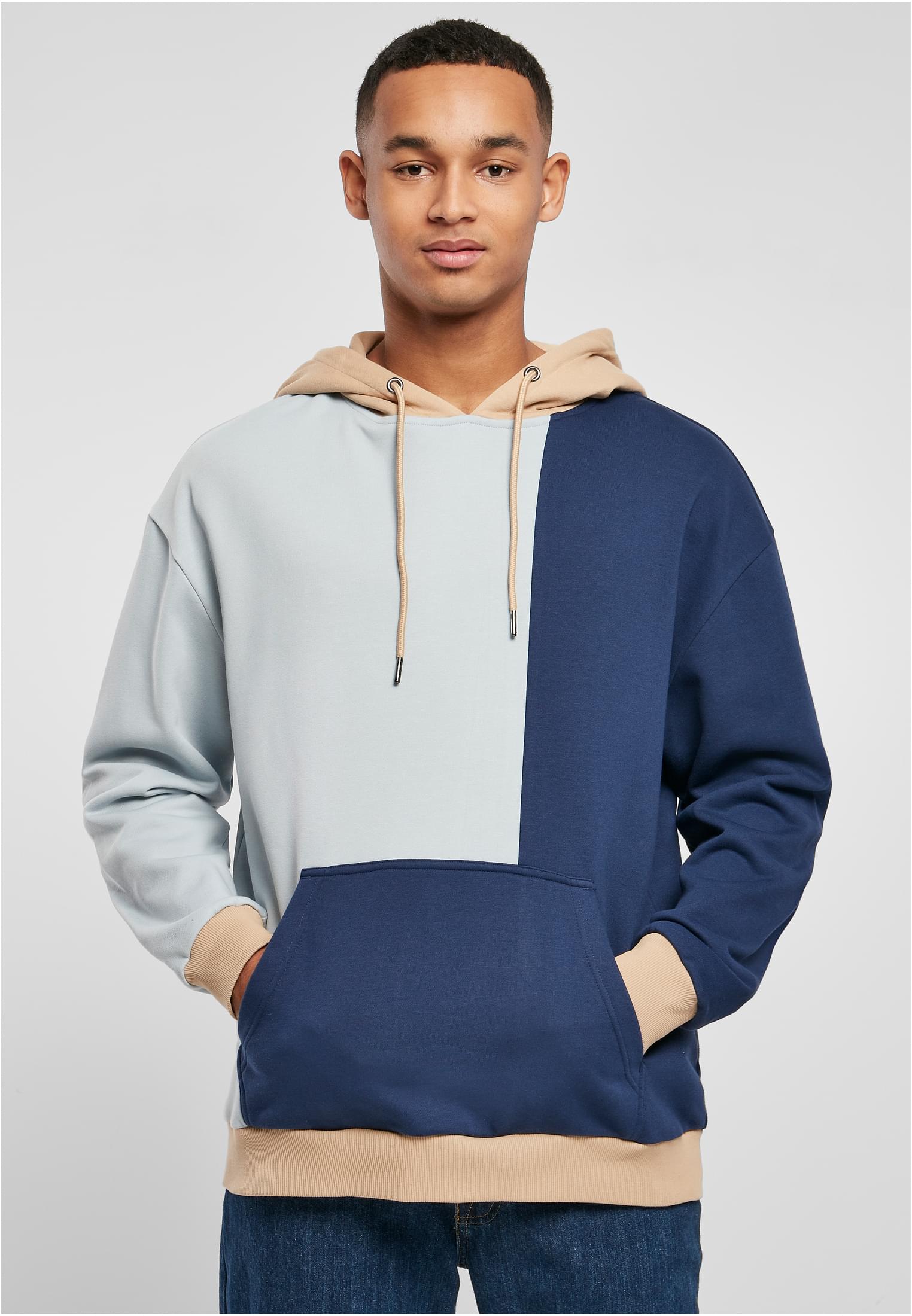 Oversized Color Block Hoody Summer Blue/dark Blue