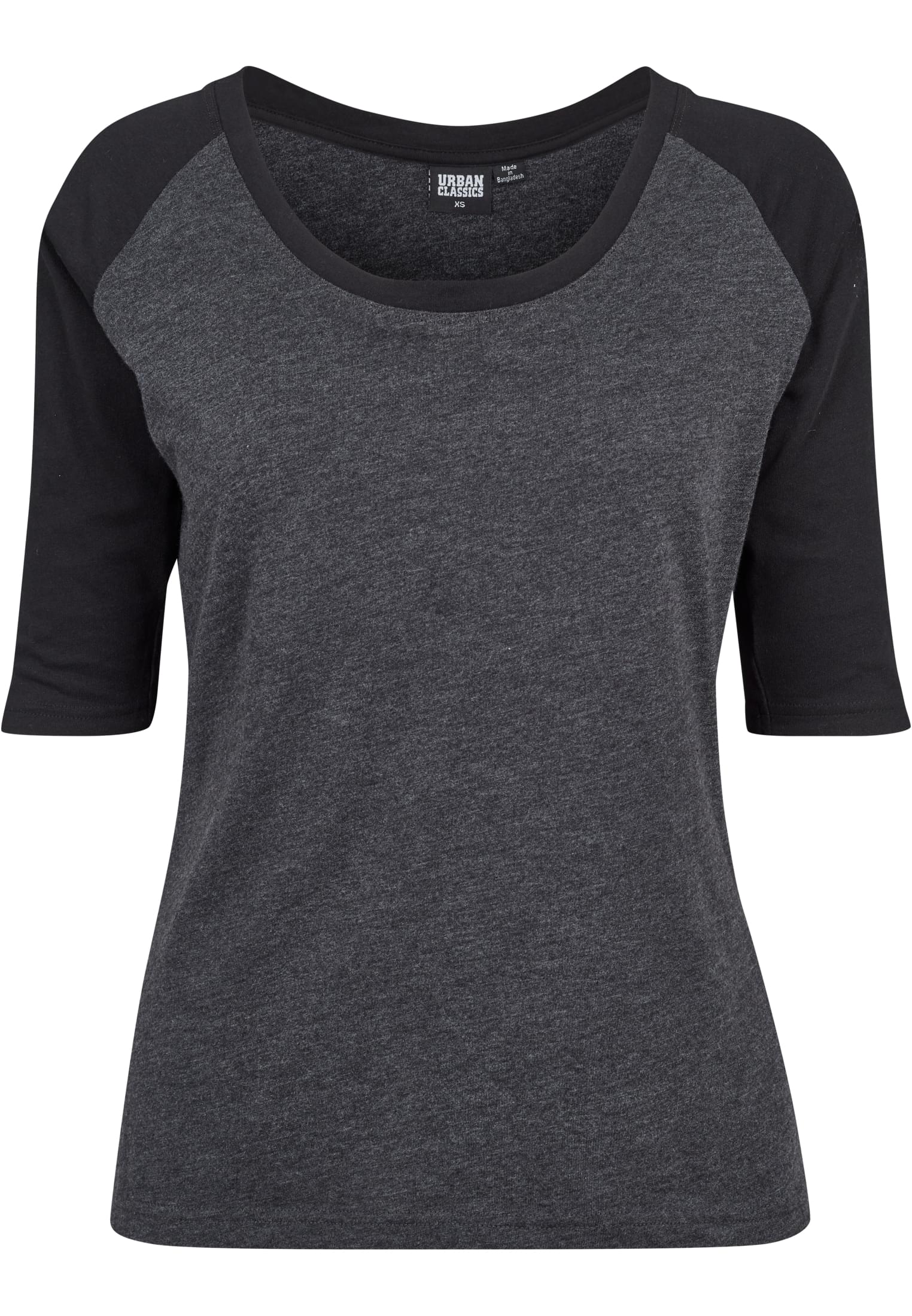 Women's 3/4 contrasting raglan t-shirt charcoal/black
