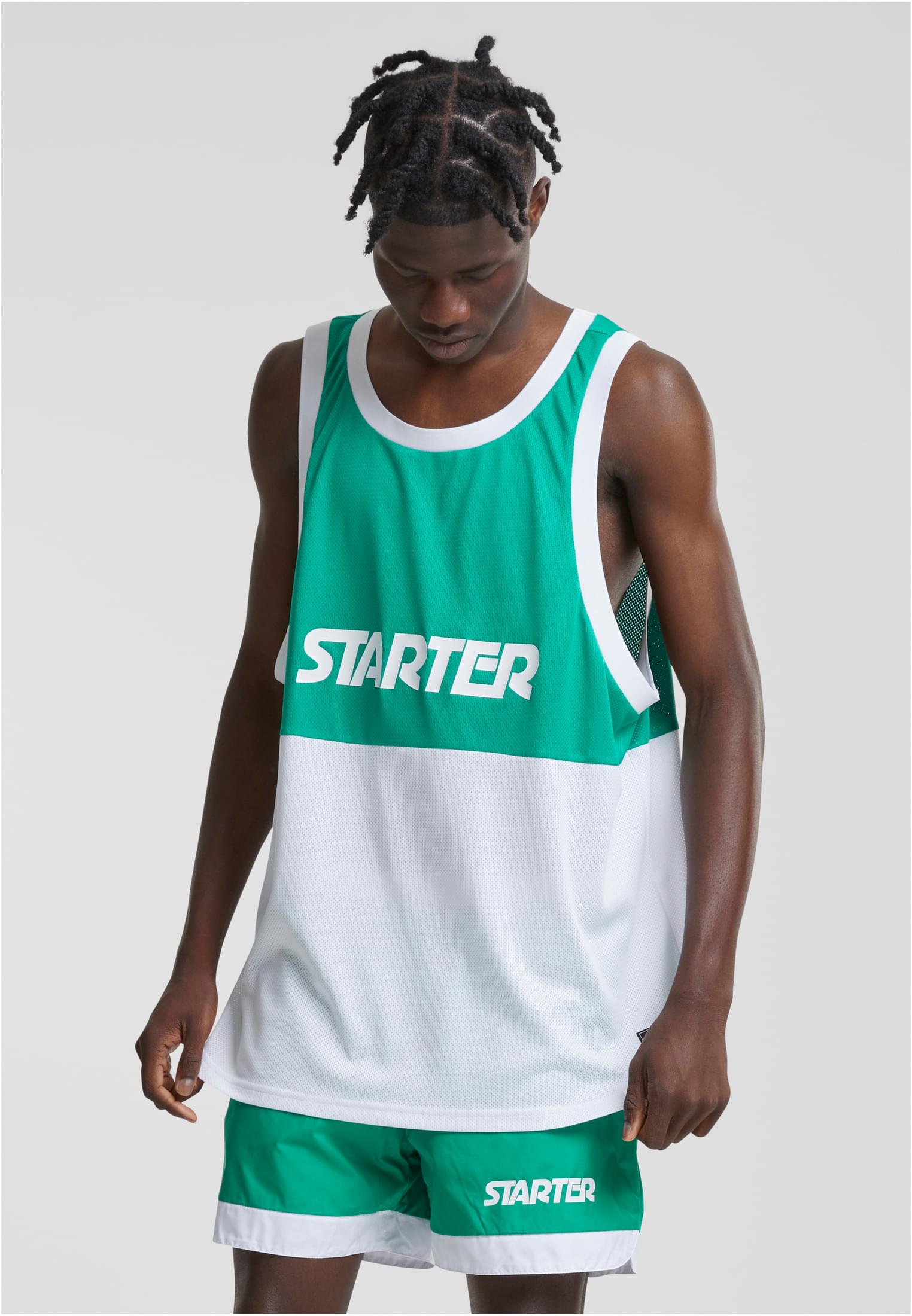 Men's Tank Top Split Mesh City Green/white