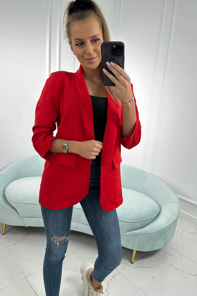 Jacket with flaps unlined red