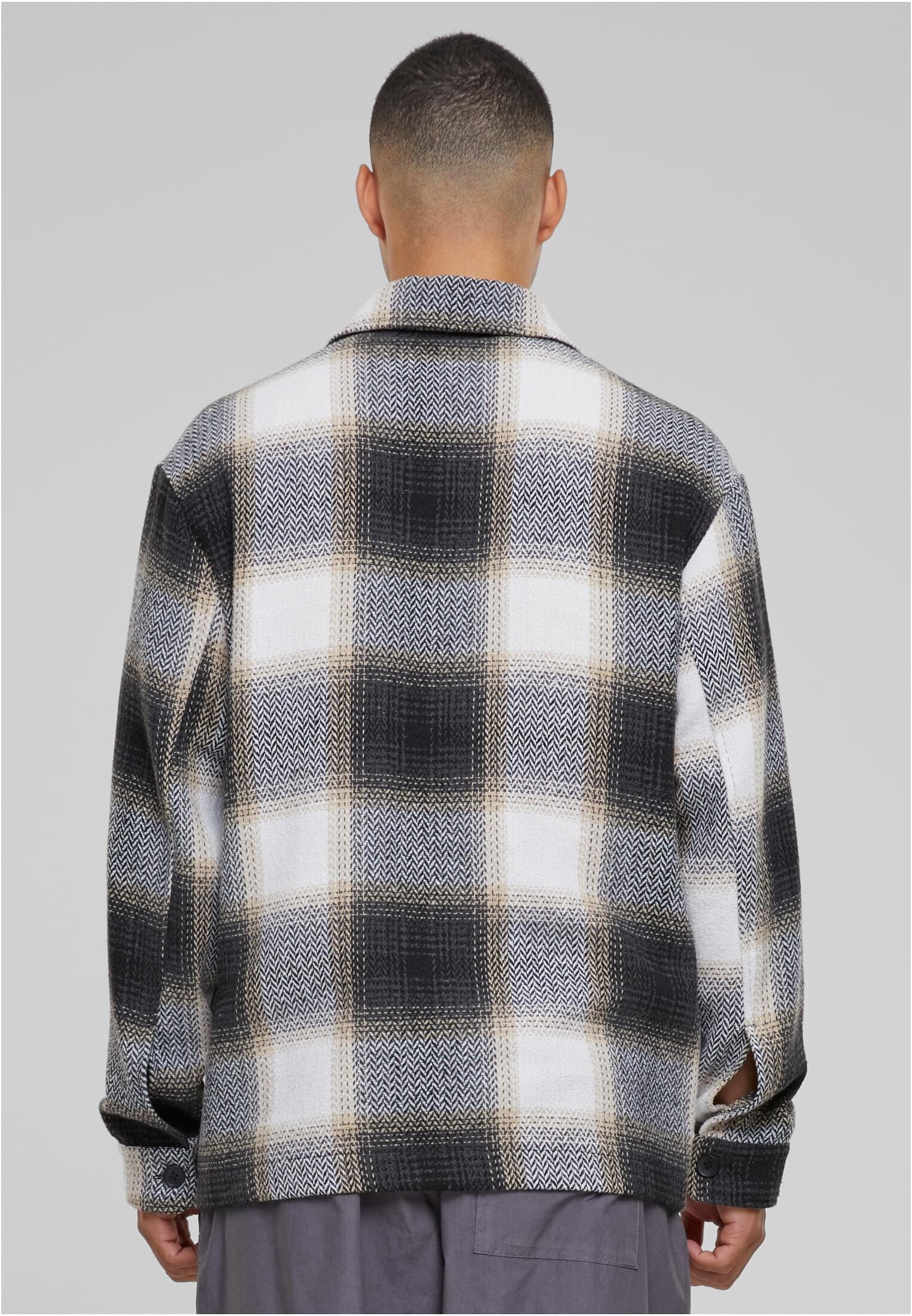 Men's zip shirt jacket beige/black