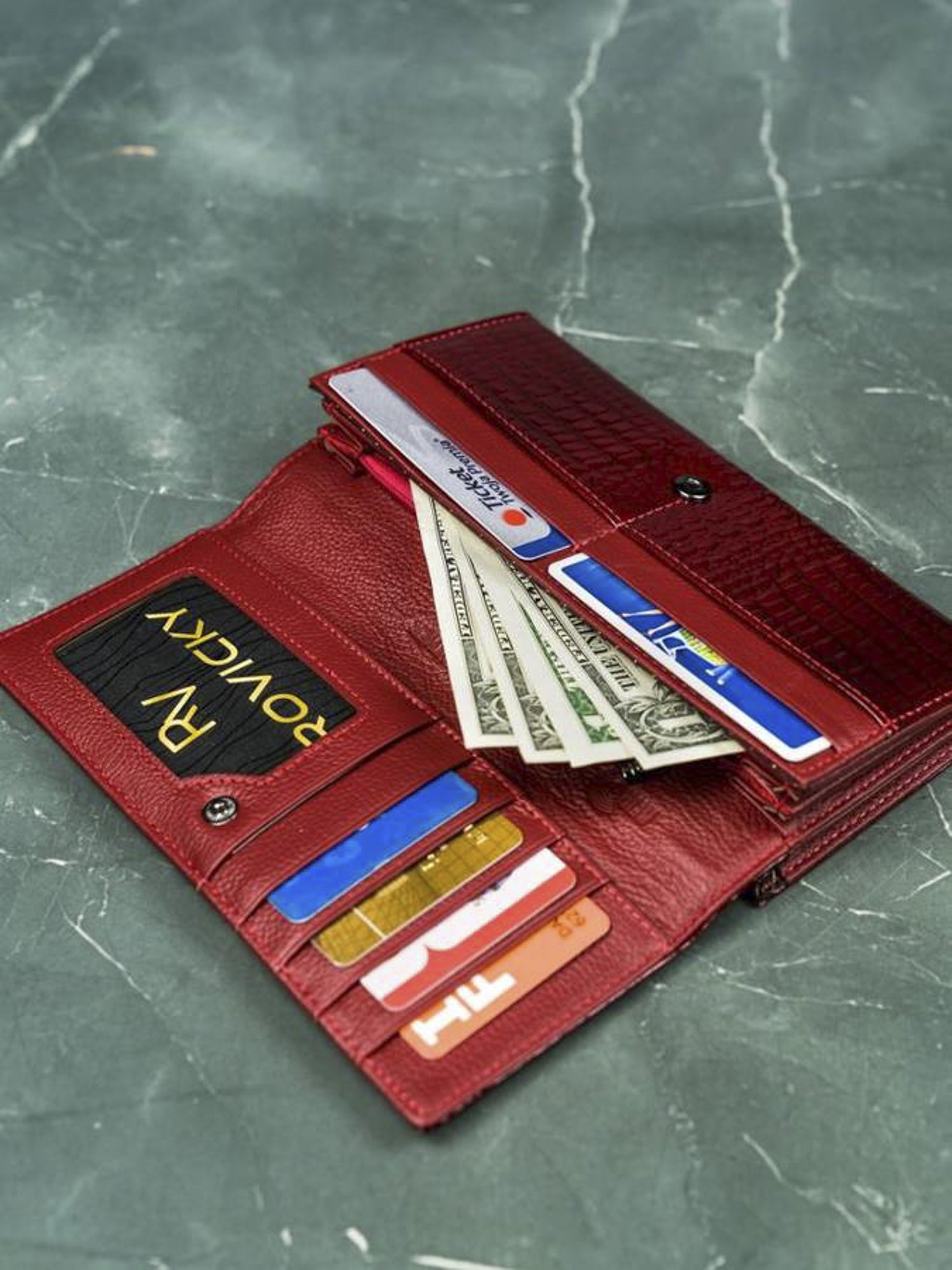 Ženy Peňaženky - Women's red large leather wallet
