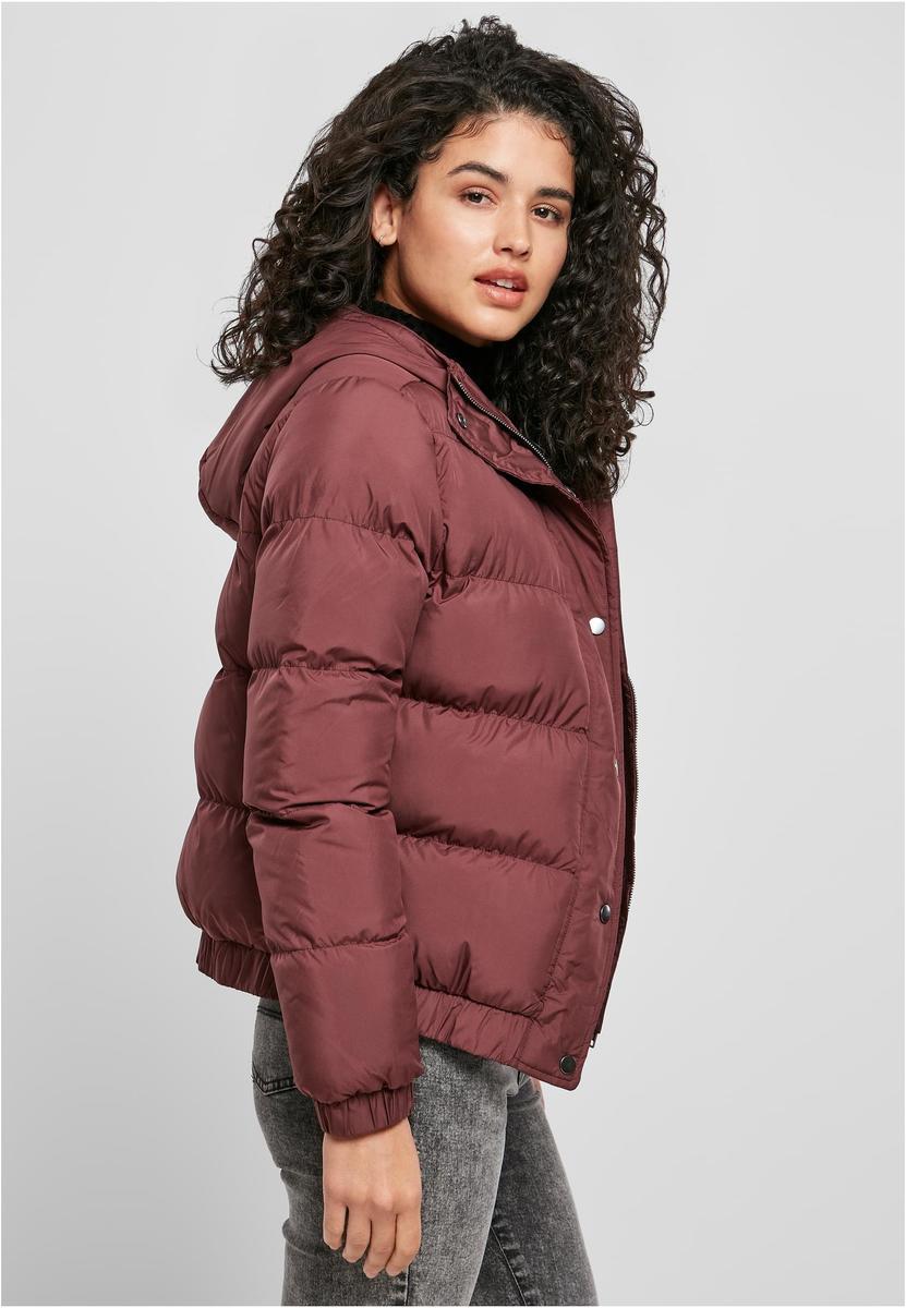 Doamnelor cu glugă Puffer Jacket Cherry