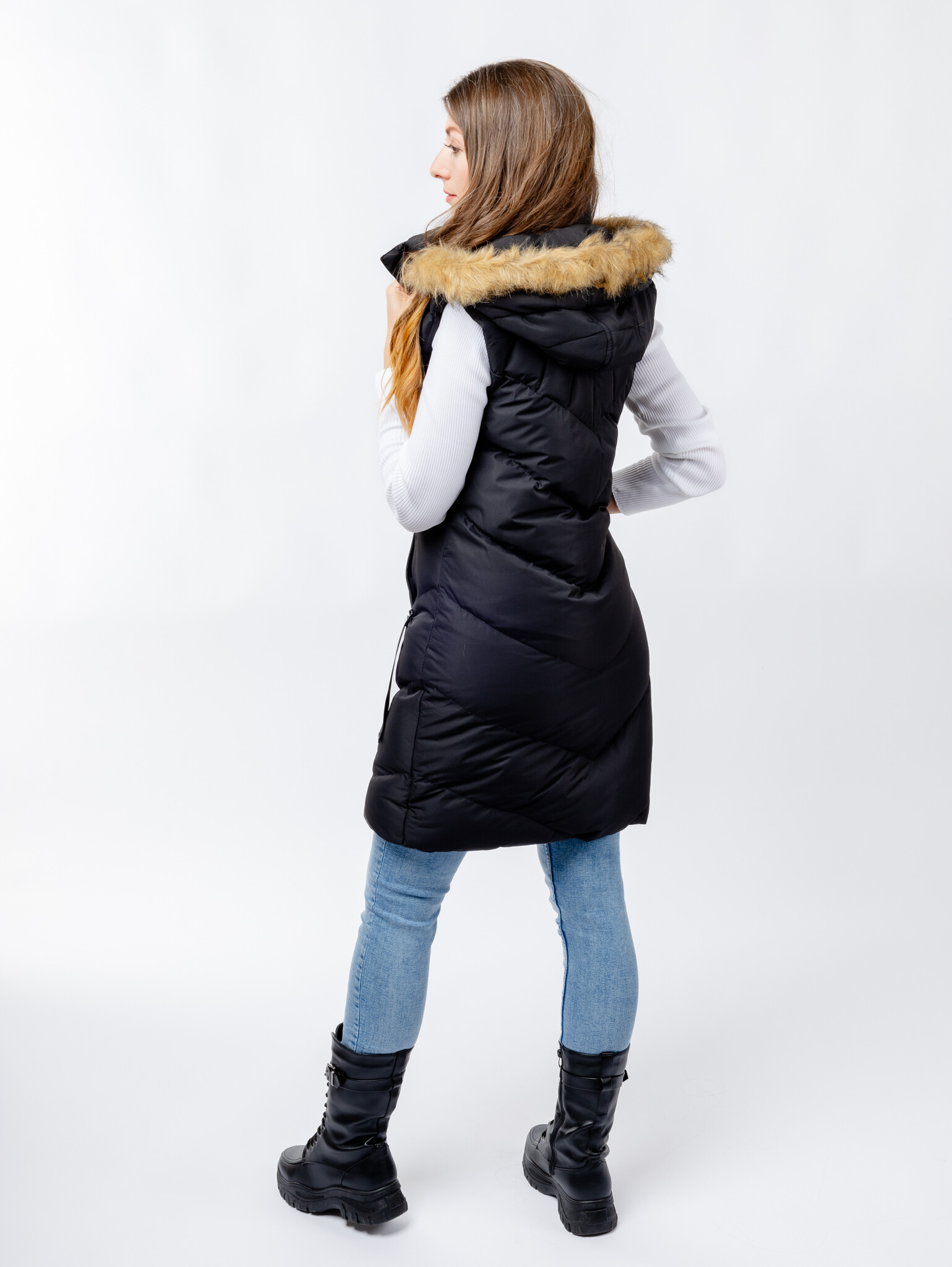 Women's quilted vest GLANO - black