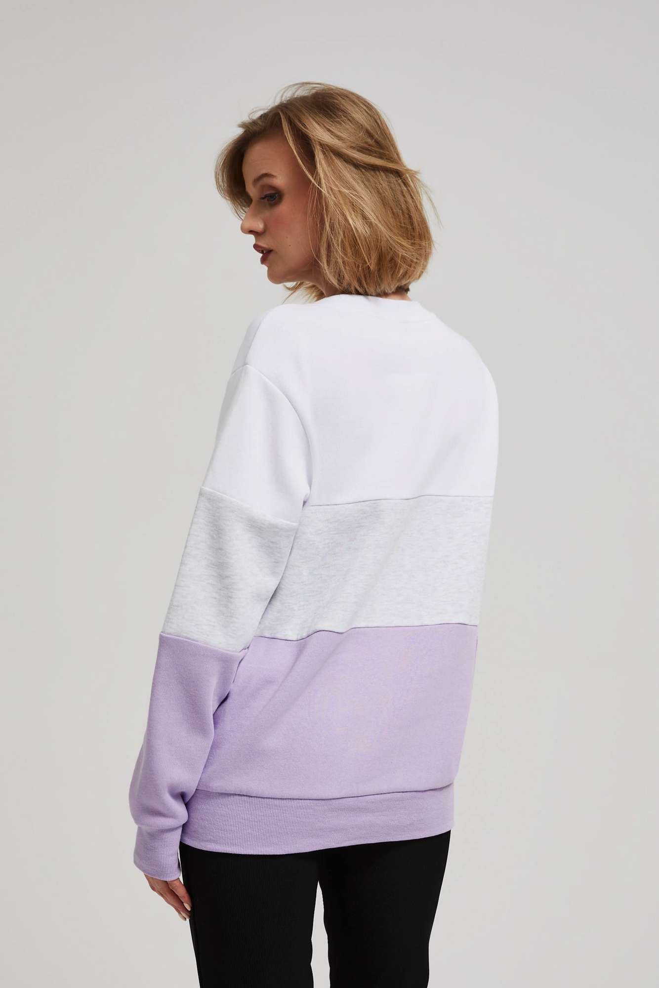 Marisse Lavender Printed Sweatshirt