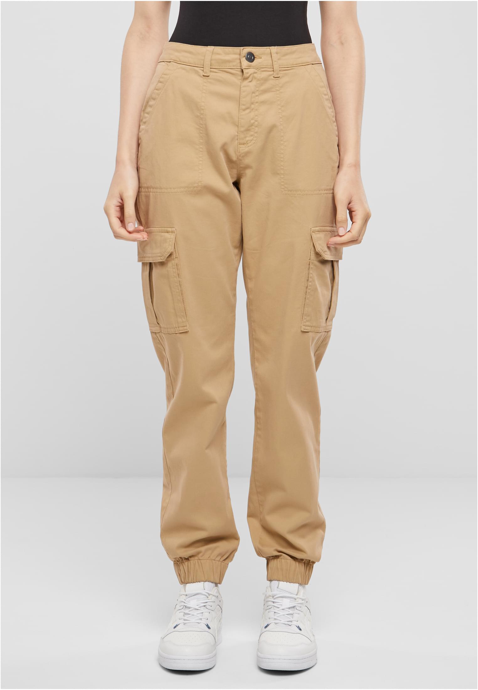 Dámské Kalhoty Cotton Twill Utility Béžové