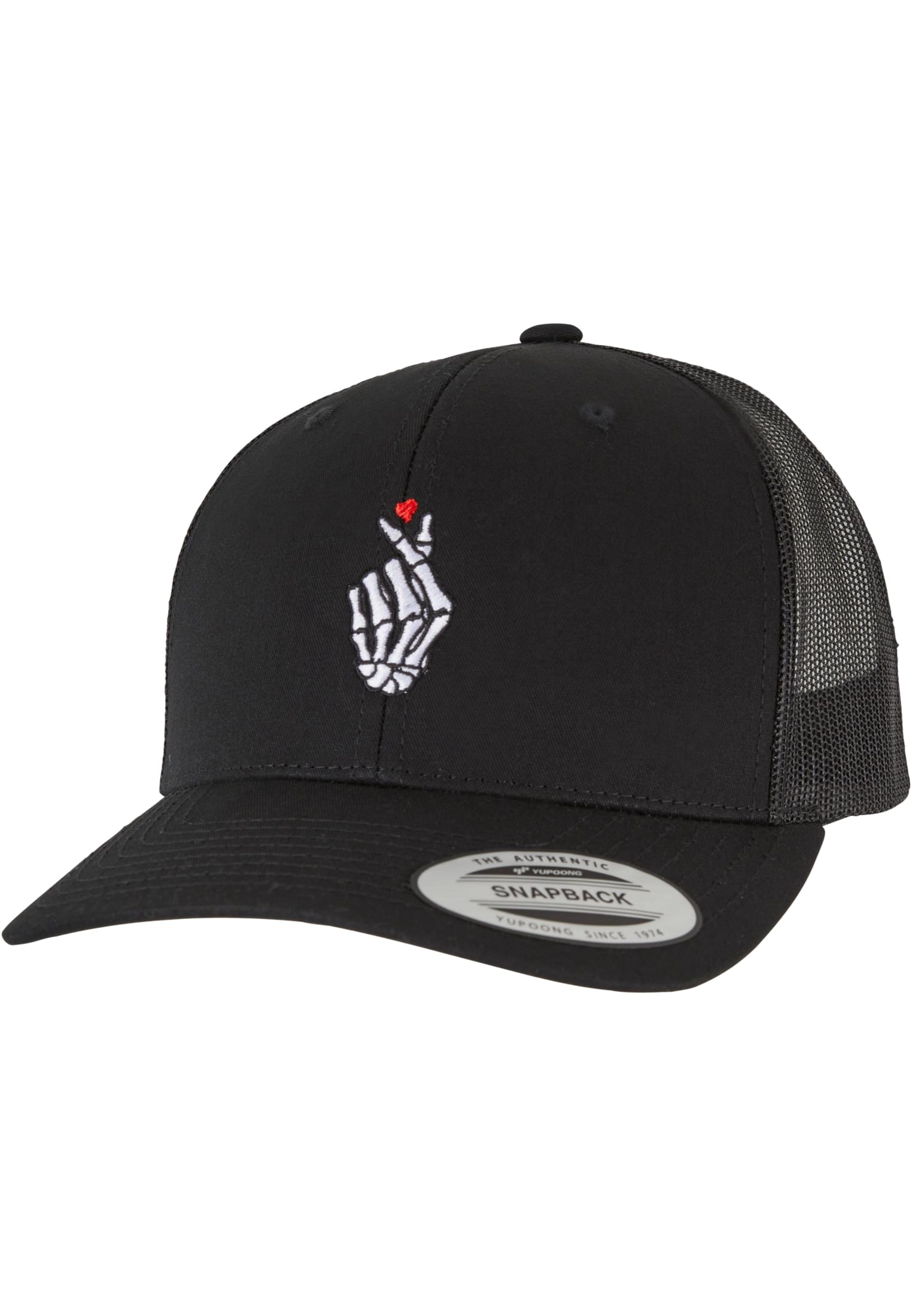 Kšiltovka Bones Hand Heart Retro Trucker černá