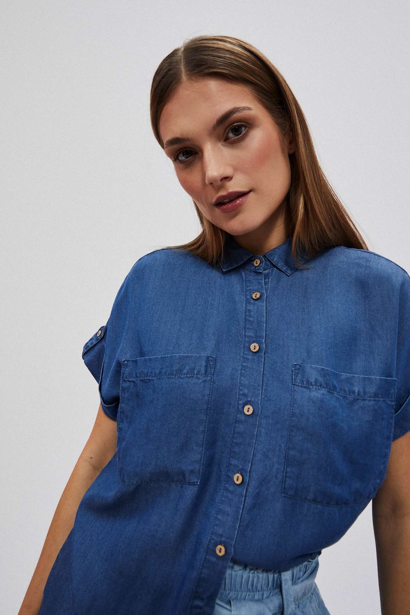 WOMEN'S SHIRT L-KO-4008 DARK BLUE