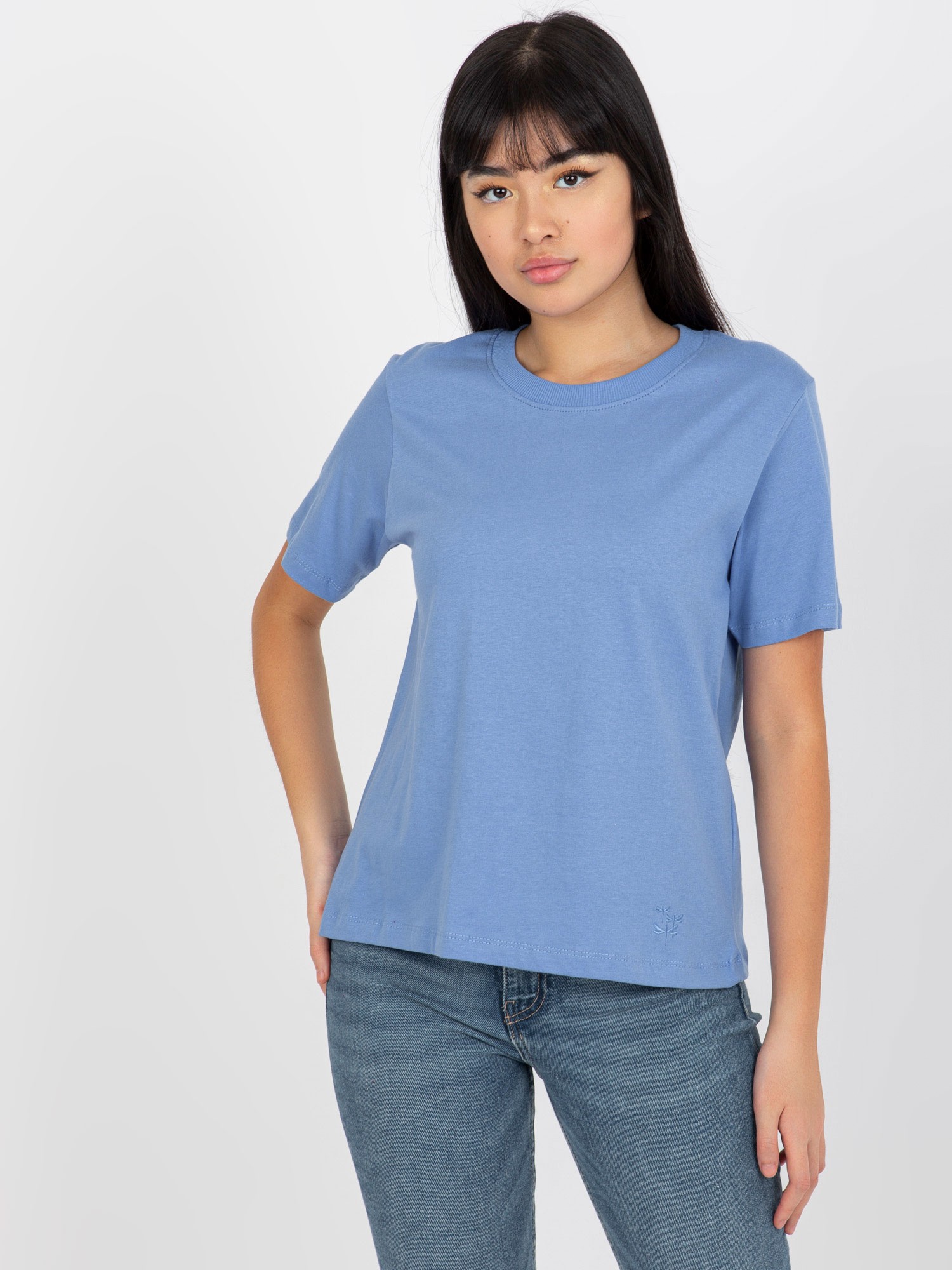 Levně Tmavě modré klasické jednobarevné tričko od MAYFLIES