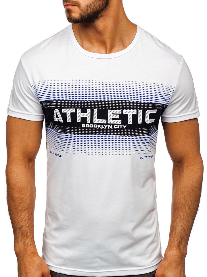 Men's T-shirt With Print SS10901 - White,